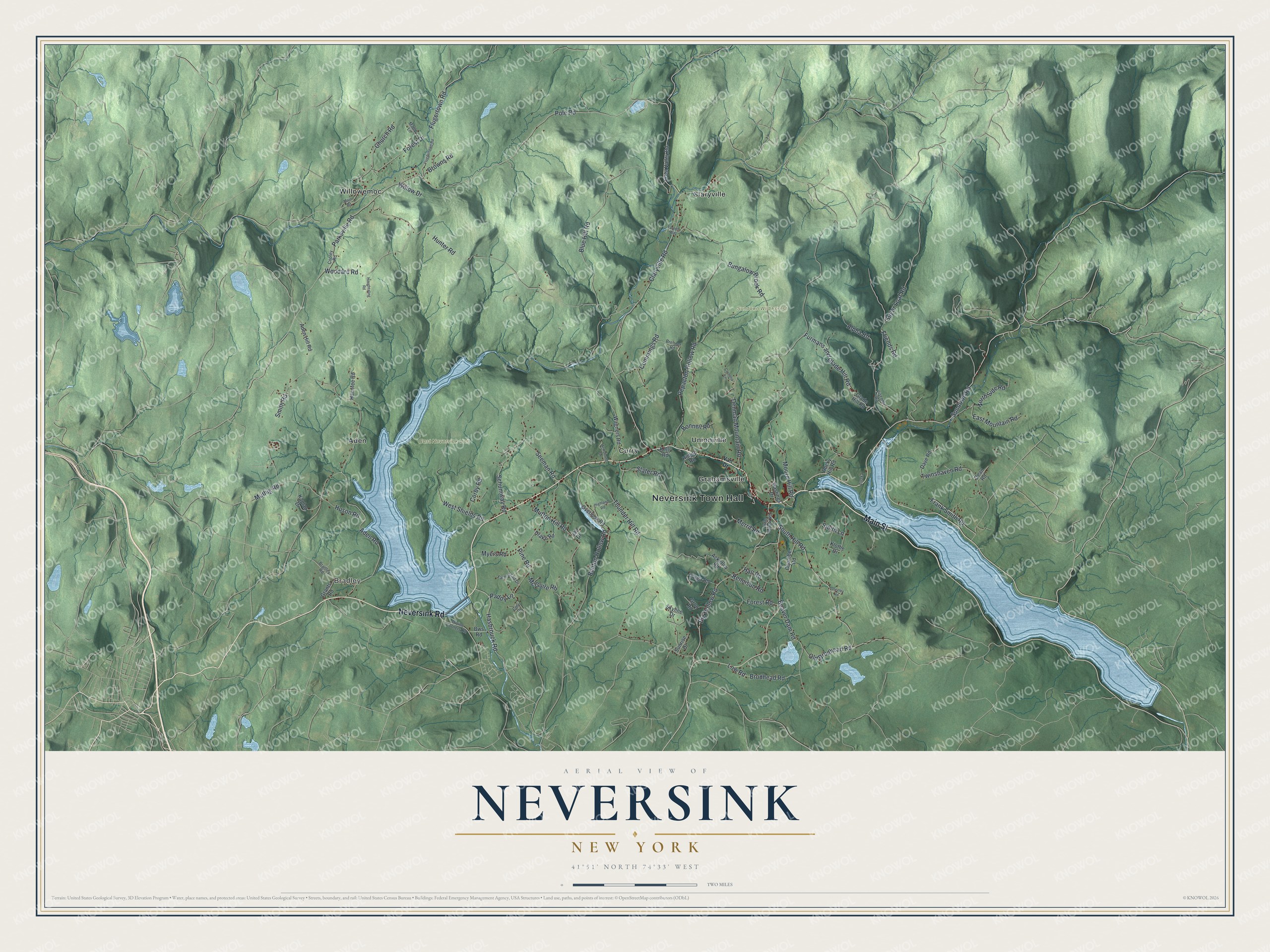 Watermarked full-map preview of Neversink, New York