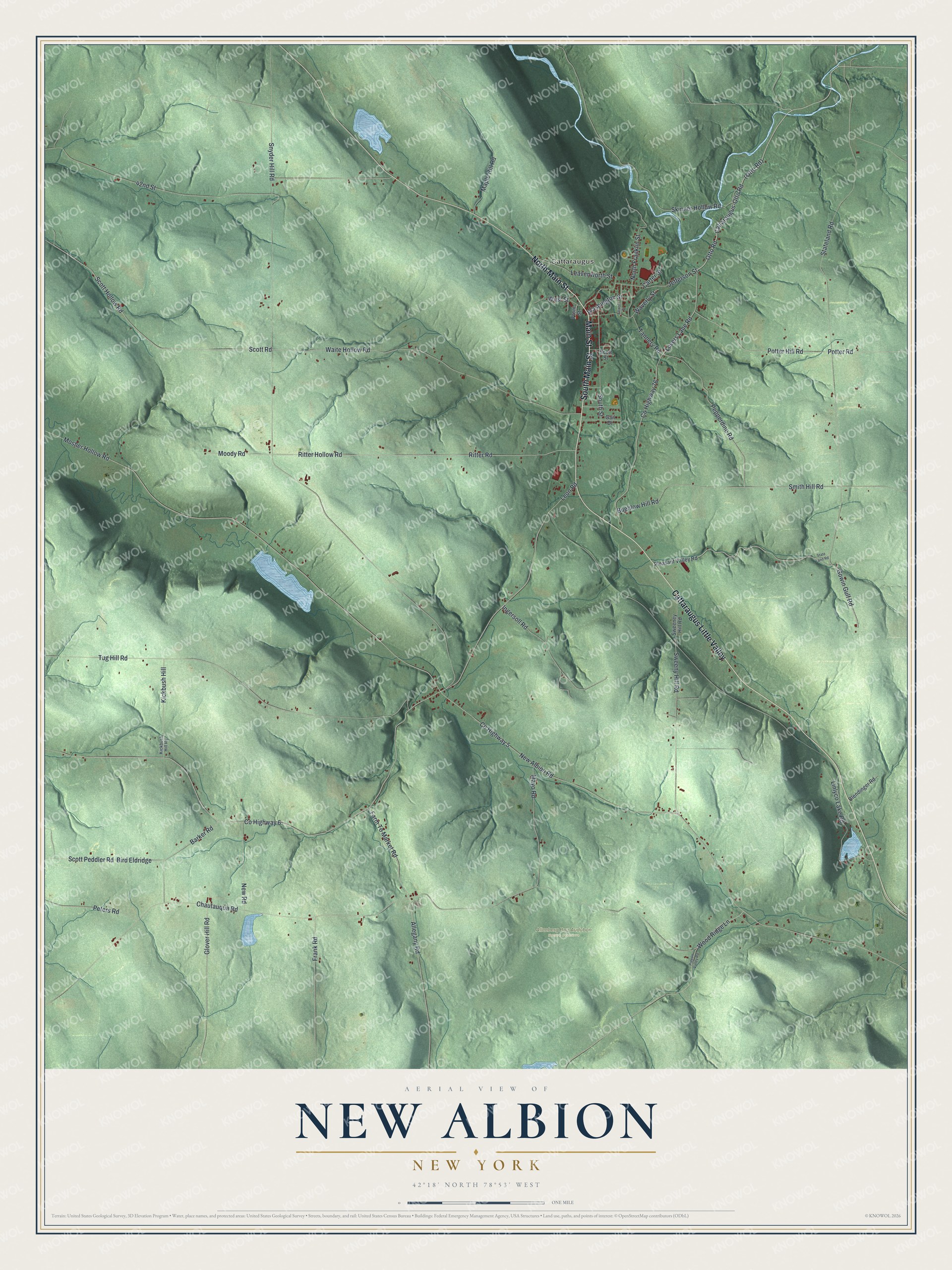 Watermarked full-map preview of New Albion, New York