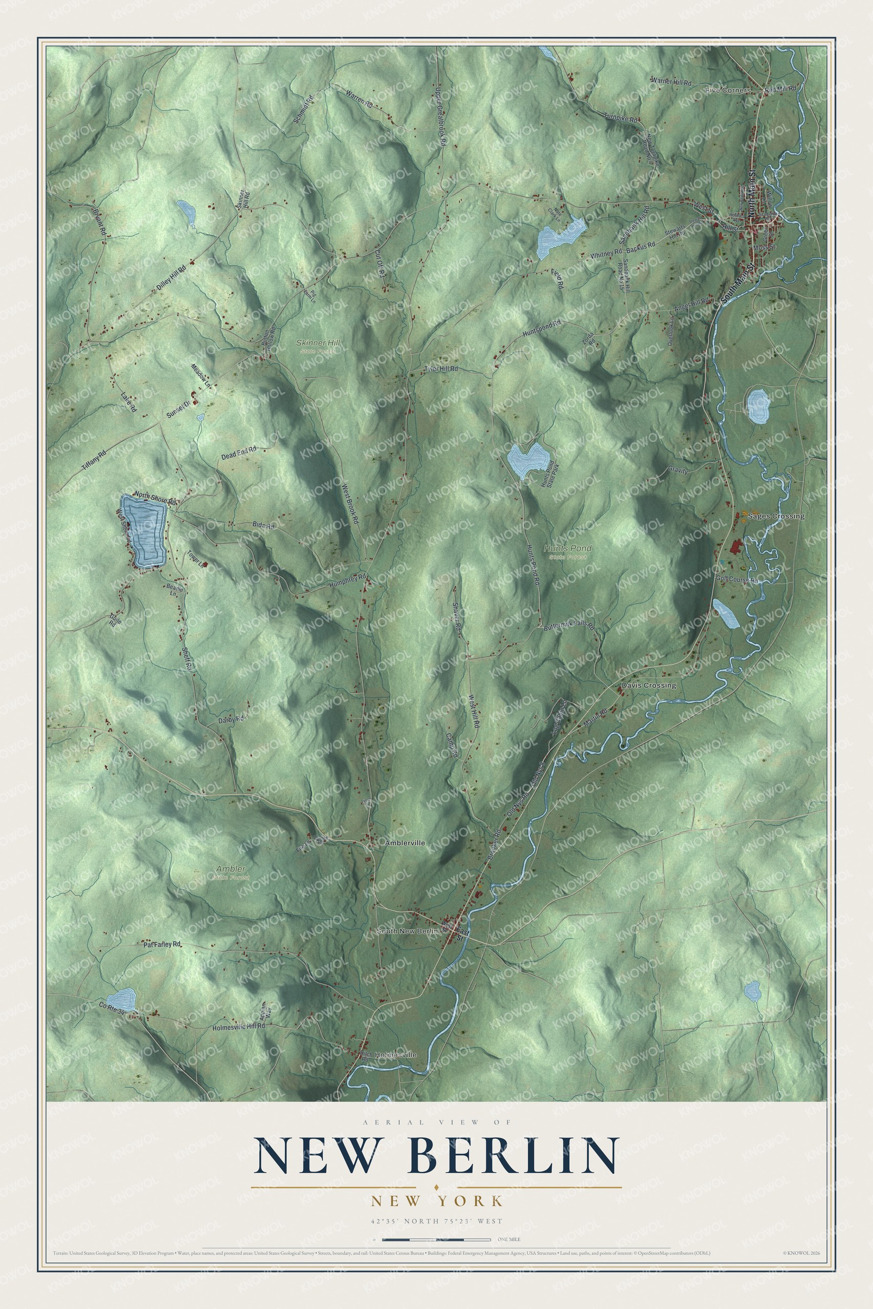 Watermarked full-map preview of New Berlin, New York