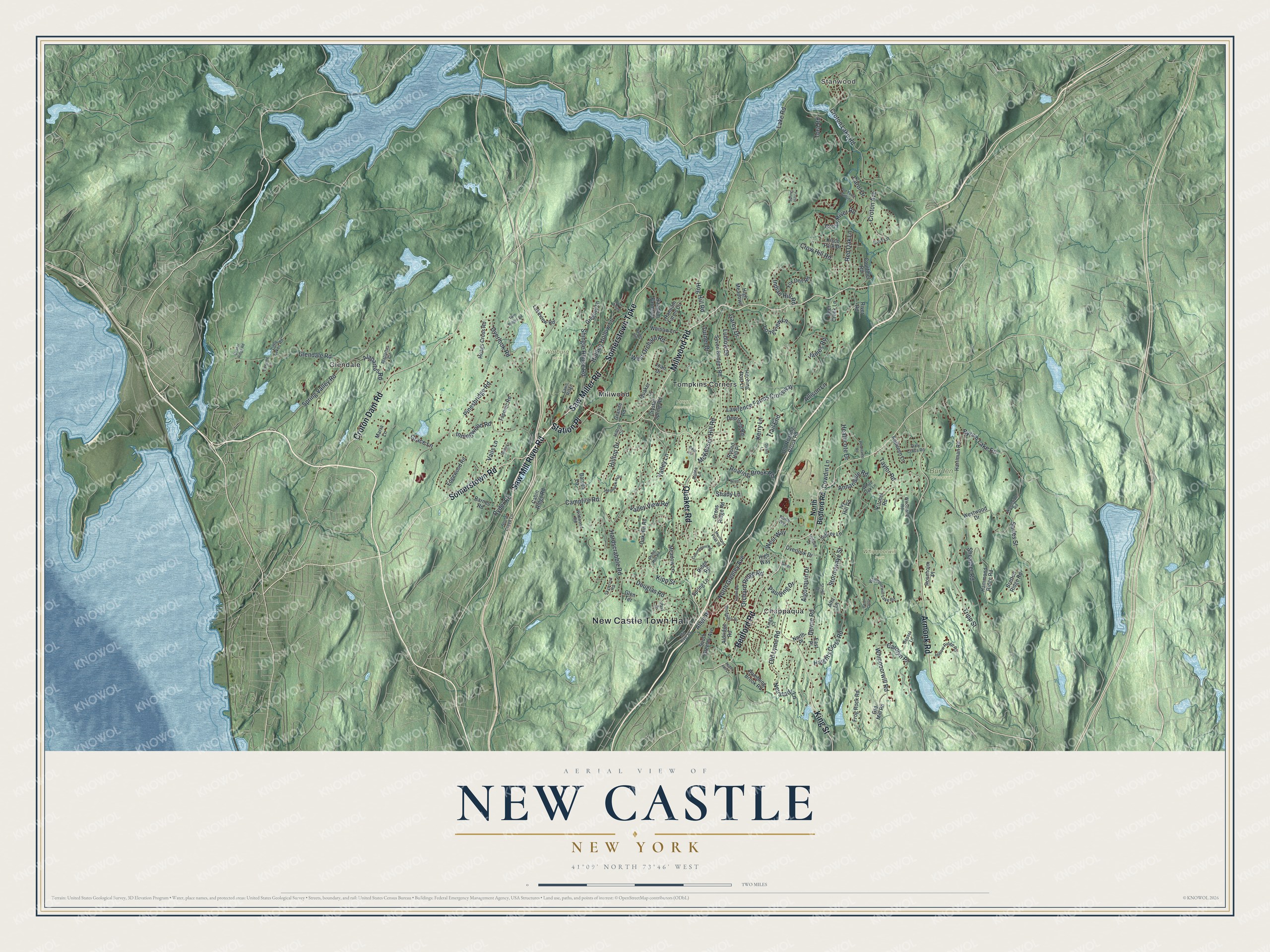 Watermarked full-map preview of New Castle, New York