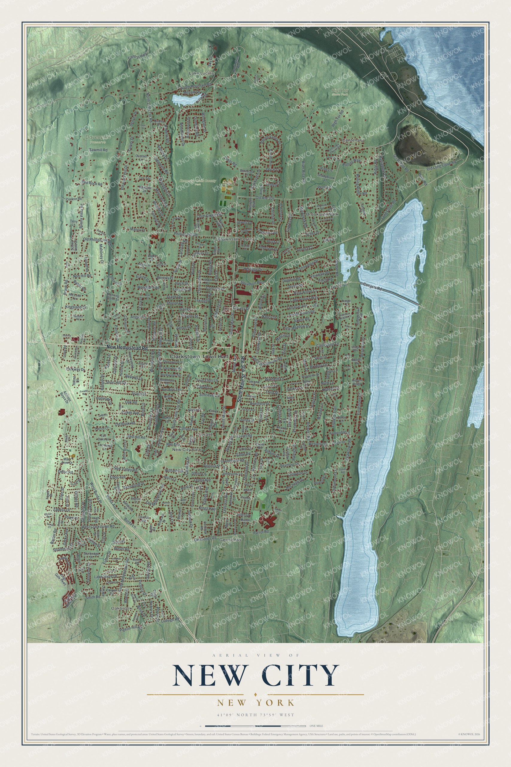 Watermarked full-map preview of New City, New York
