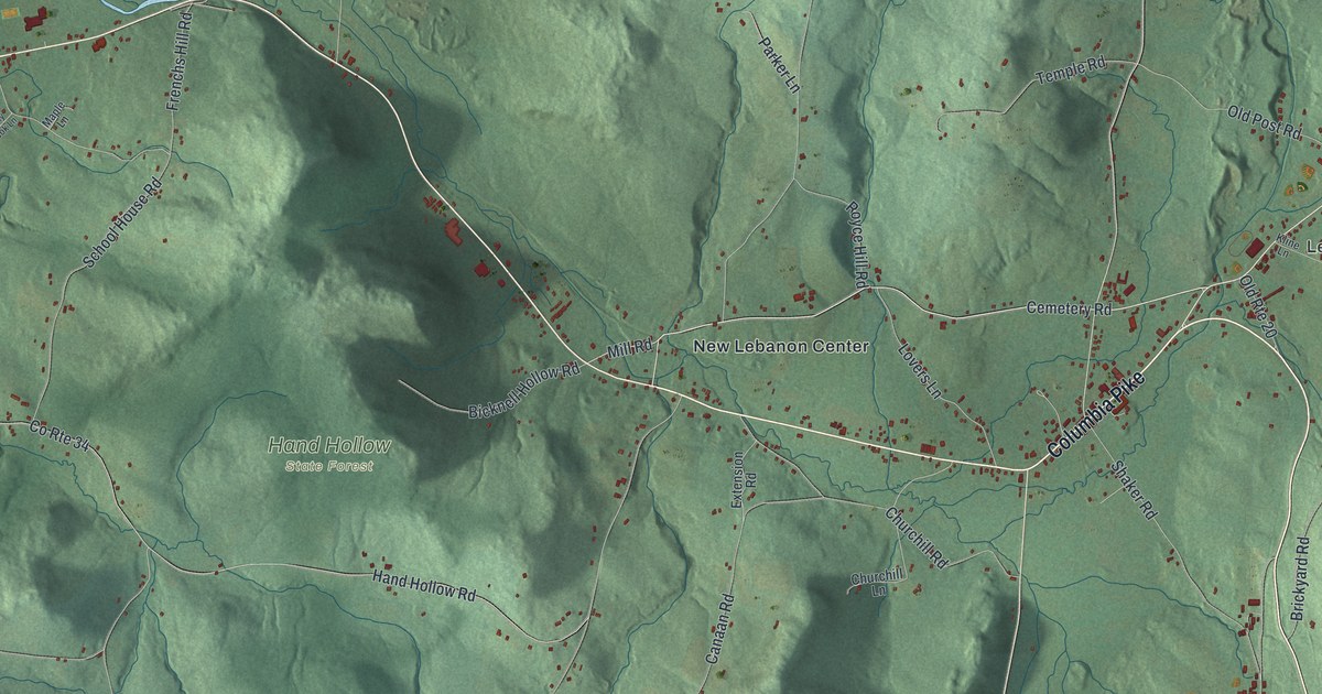 Map of New Lebanon, New York