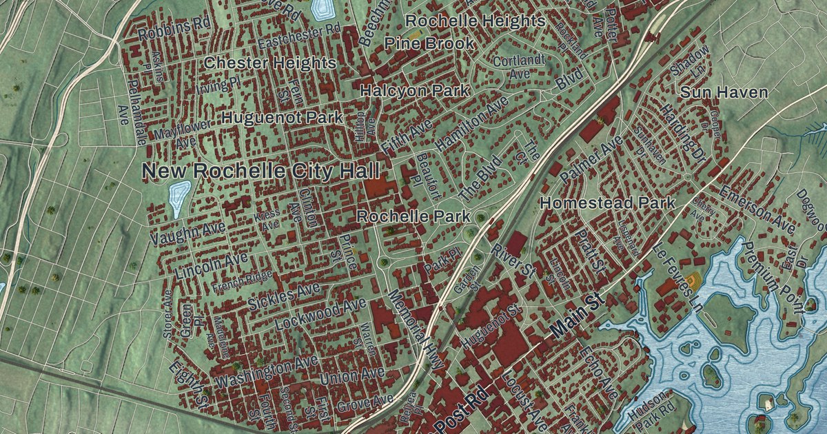 Map of New Rochelle, New York