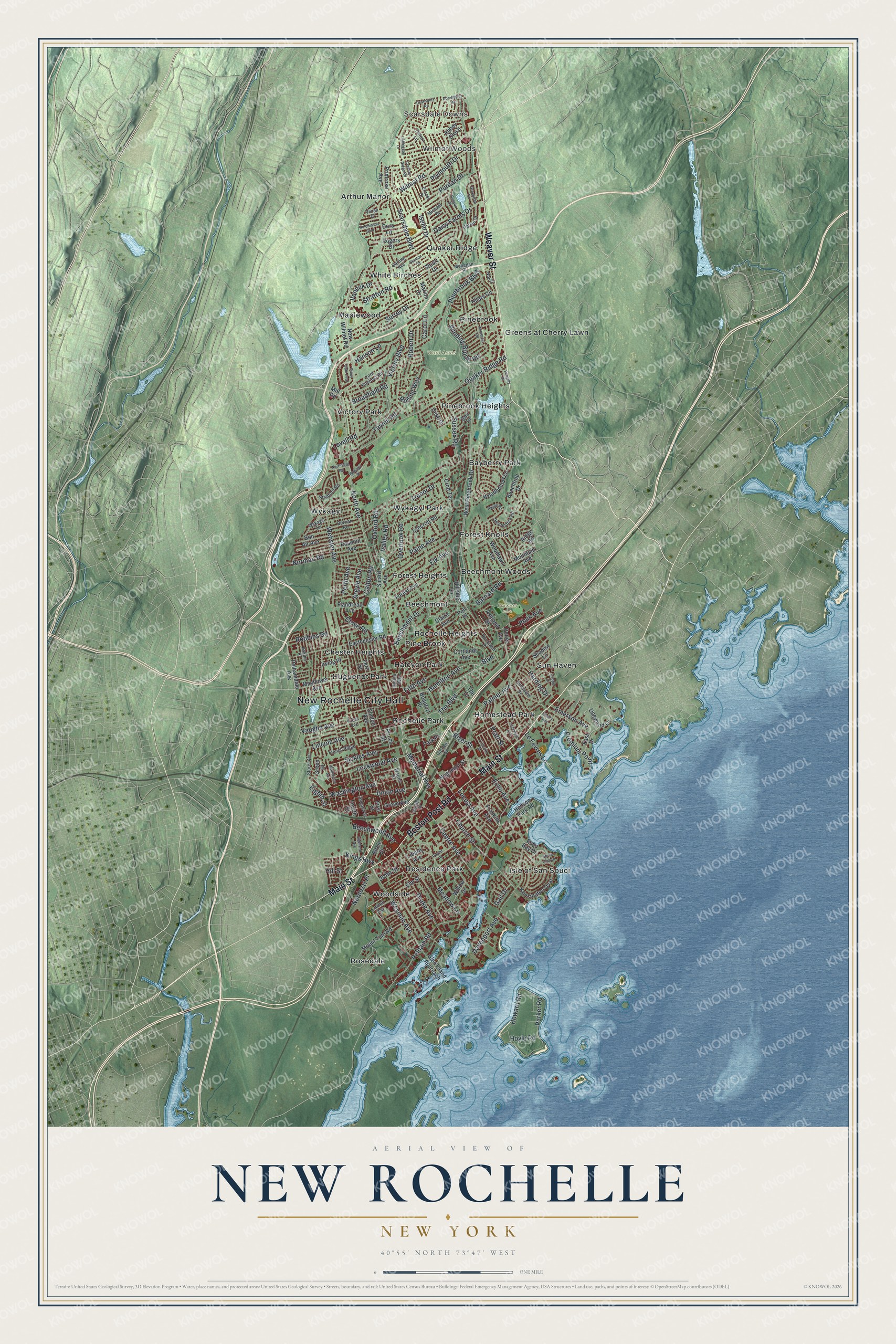 Watermarked full-map preview of New Rochelle, New York