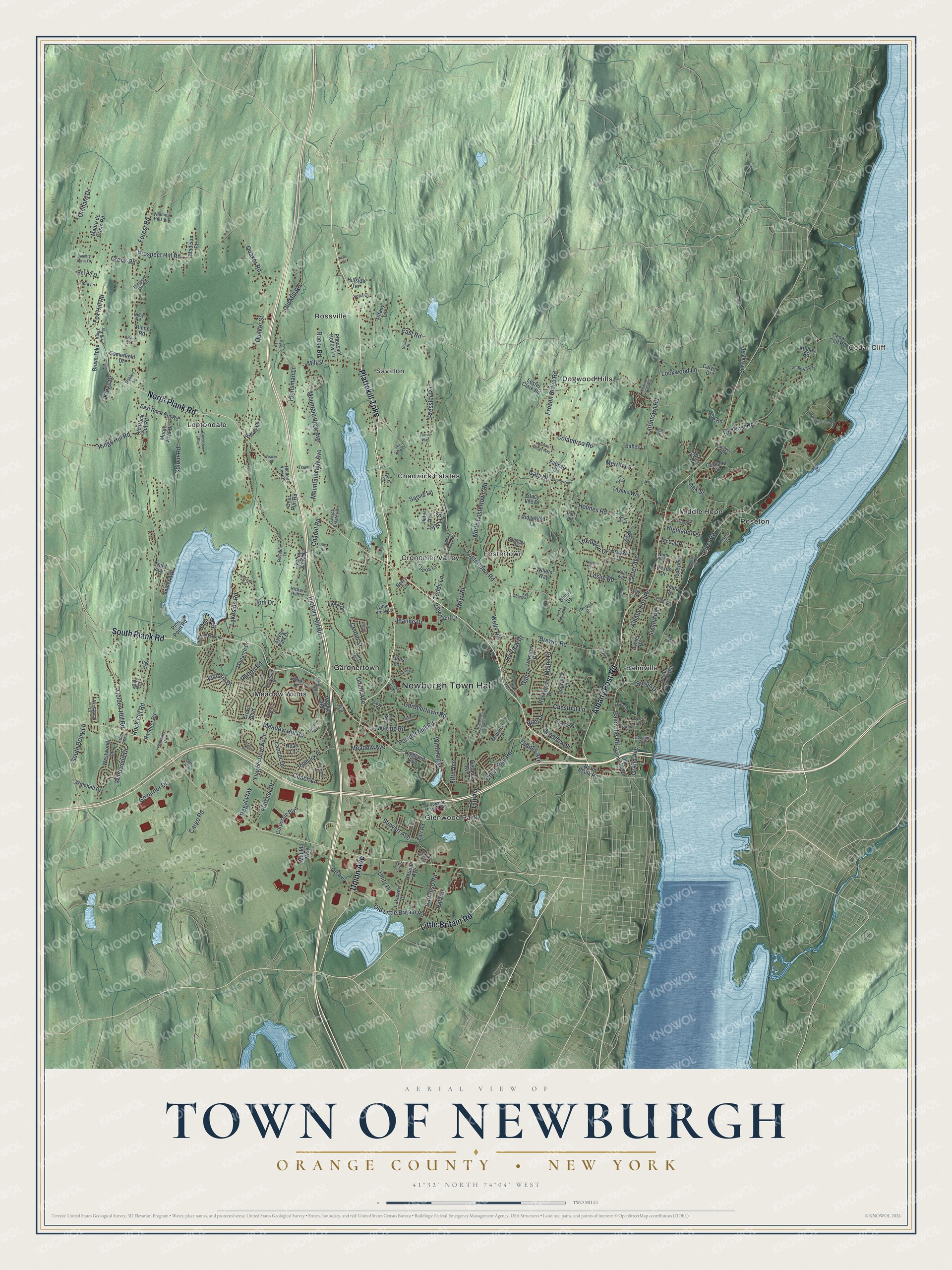 Watermarked full-map preview of Newburgh, New York