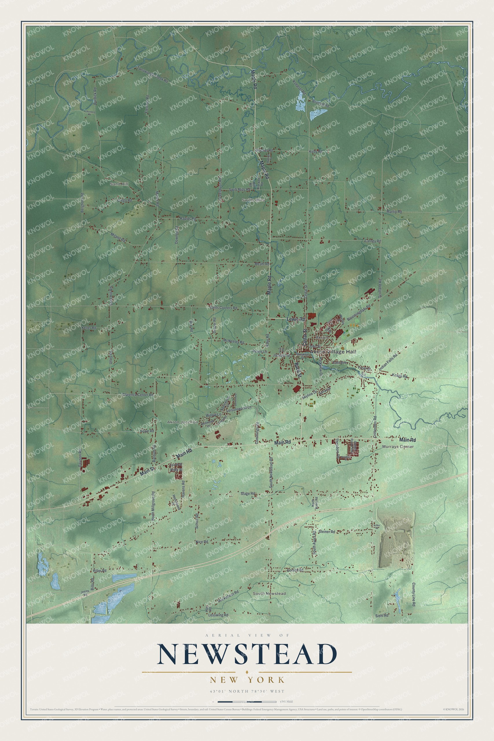 Watermarked full-map preview of Newstead, New York