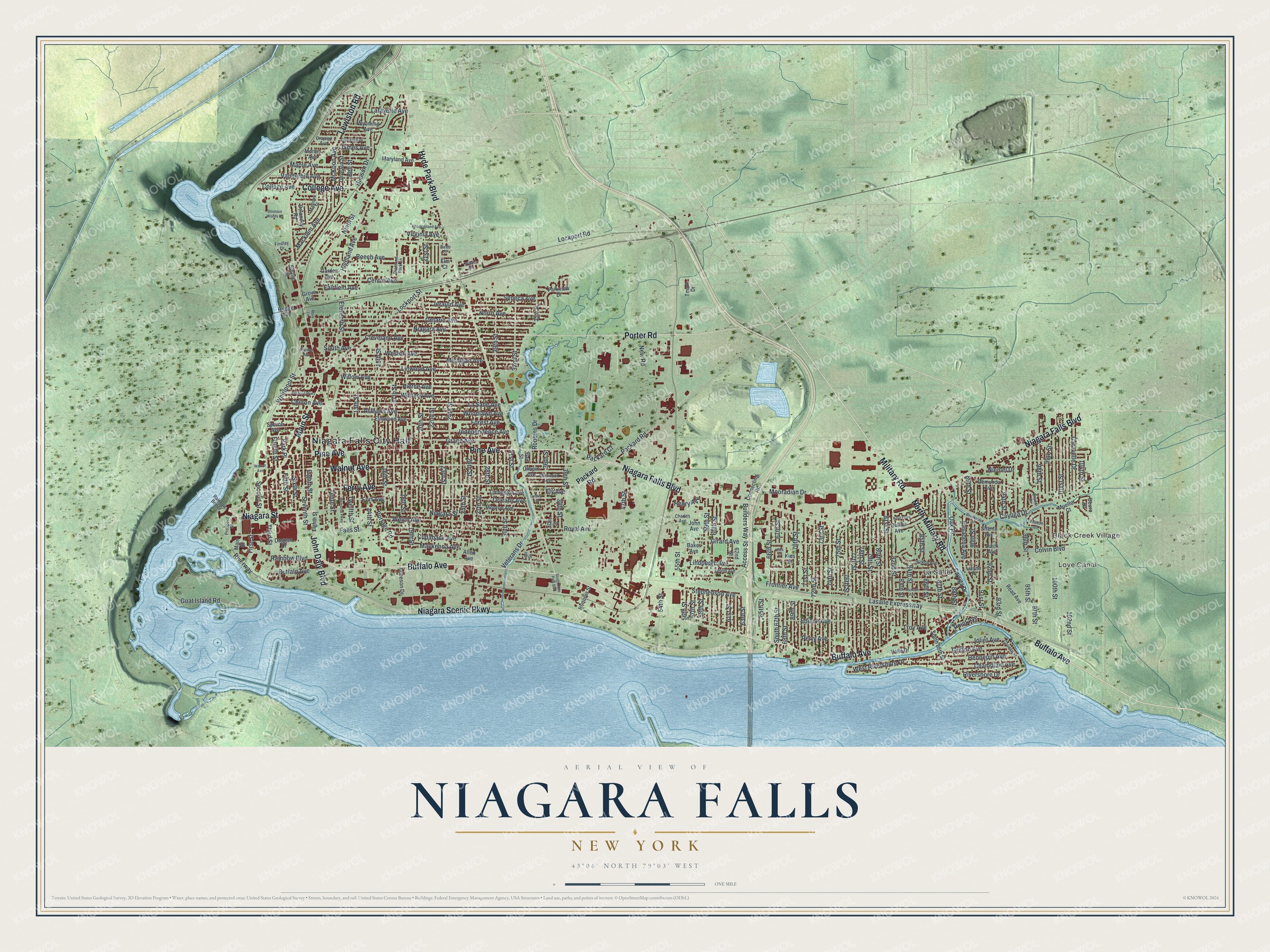 Watermarked full-map preview of Niagara Falls, New York