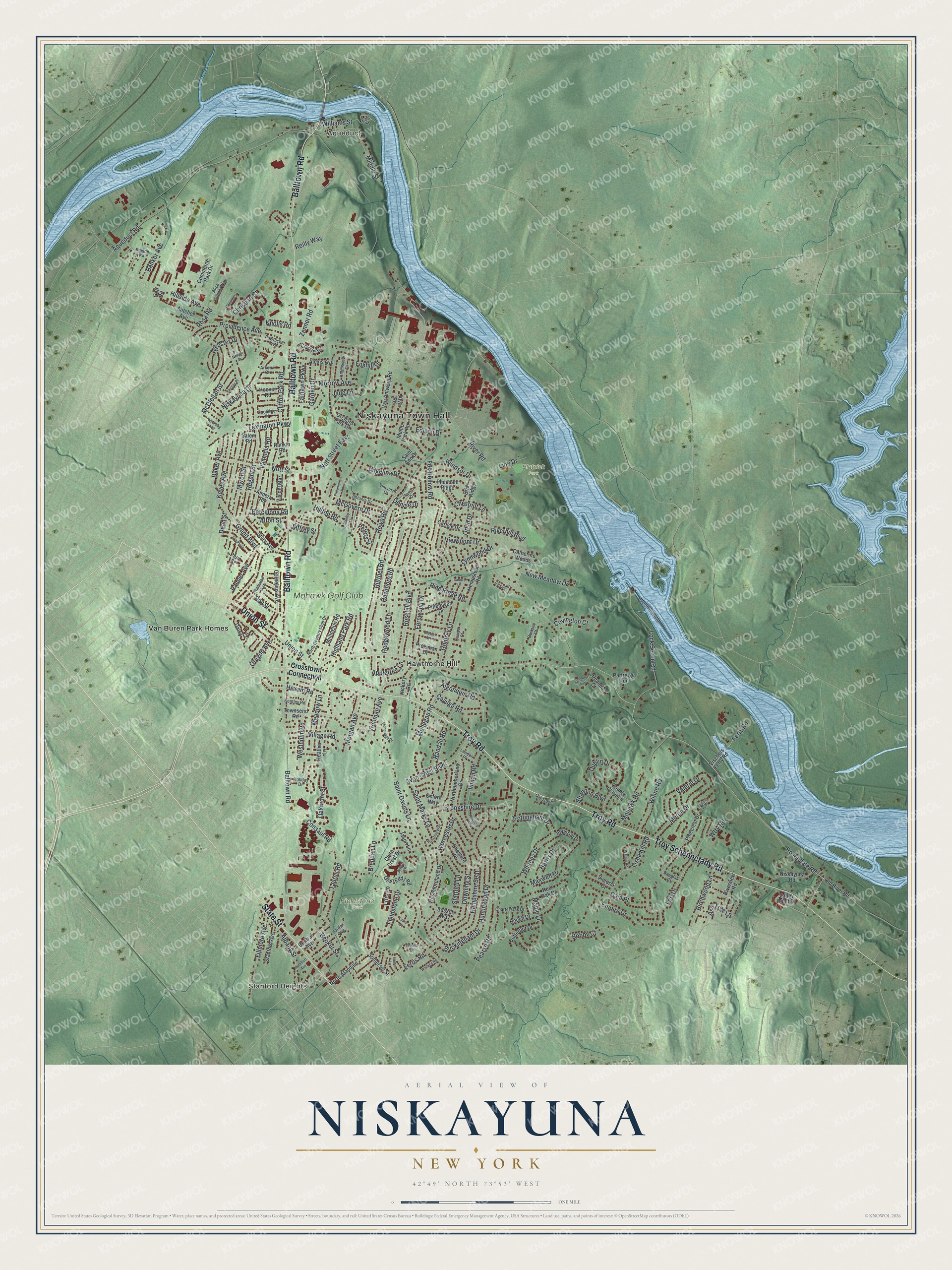 Watermarked full-map preview of Niskayuna, New York