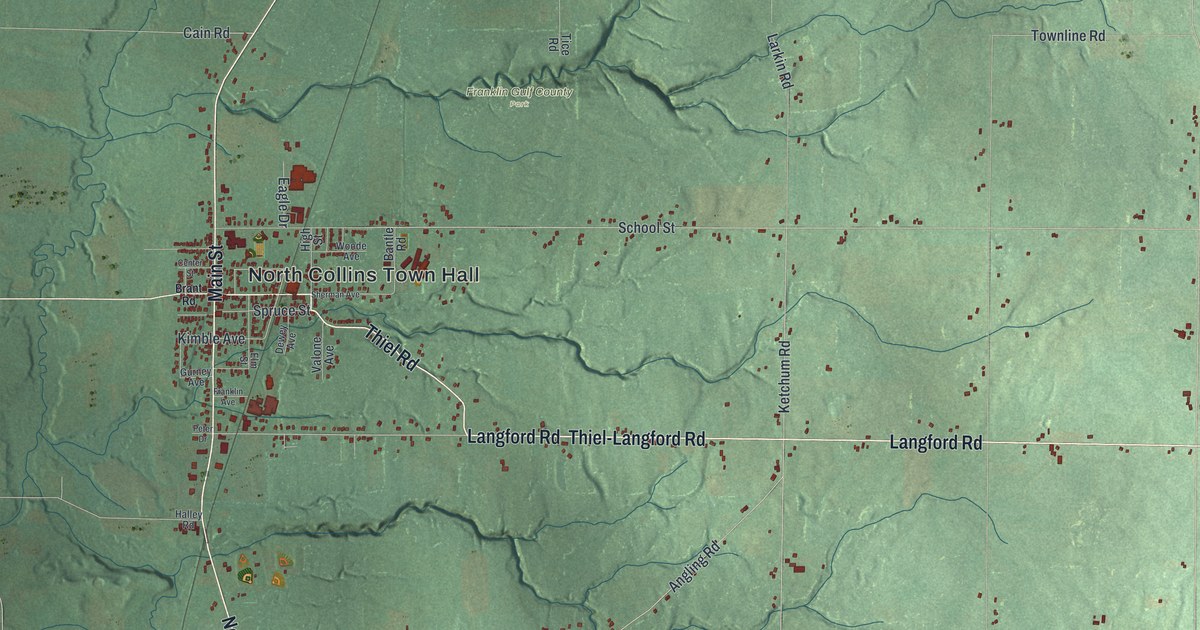 Map of North Collins, New York