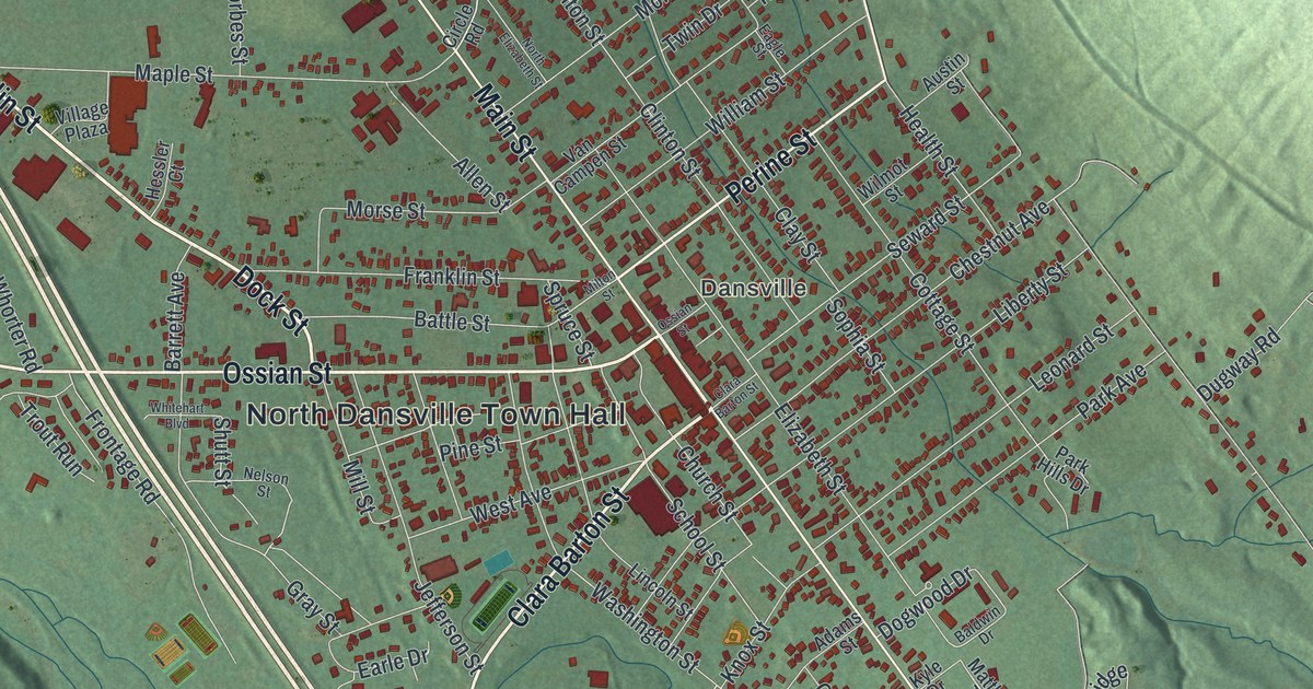 Map of North Dansville, New York