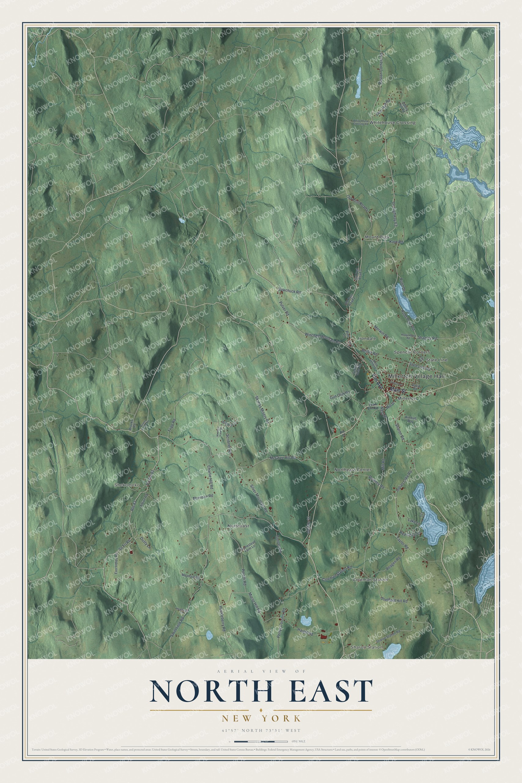 Watermarked full-map preview of North East, New York
