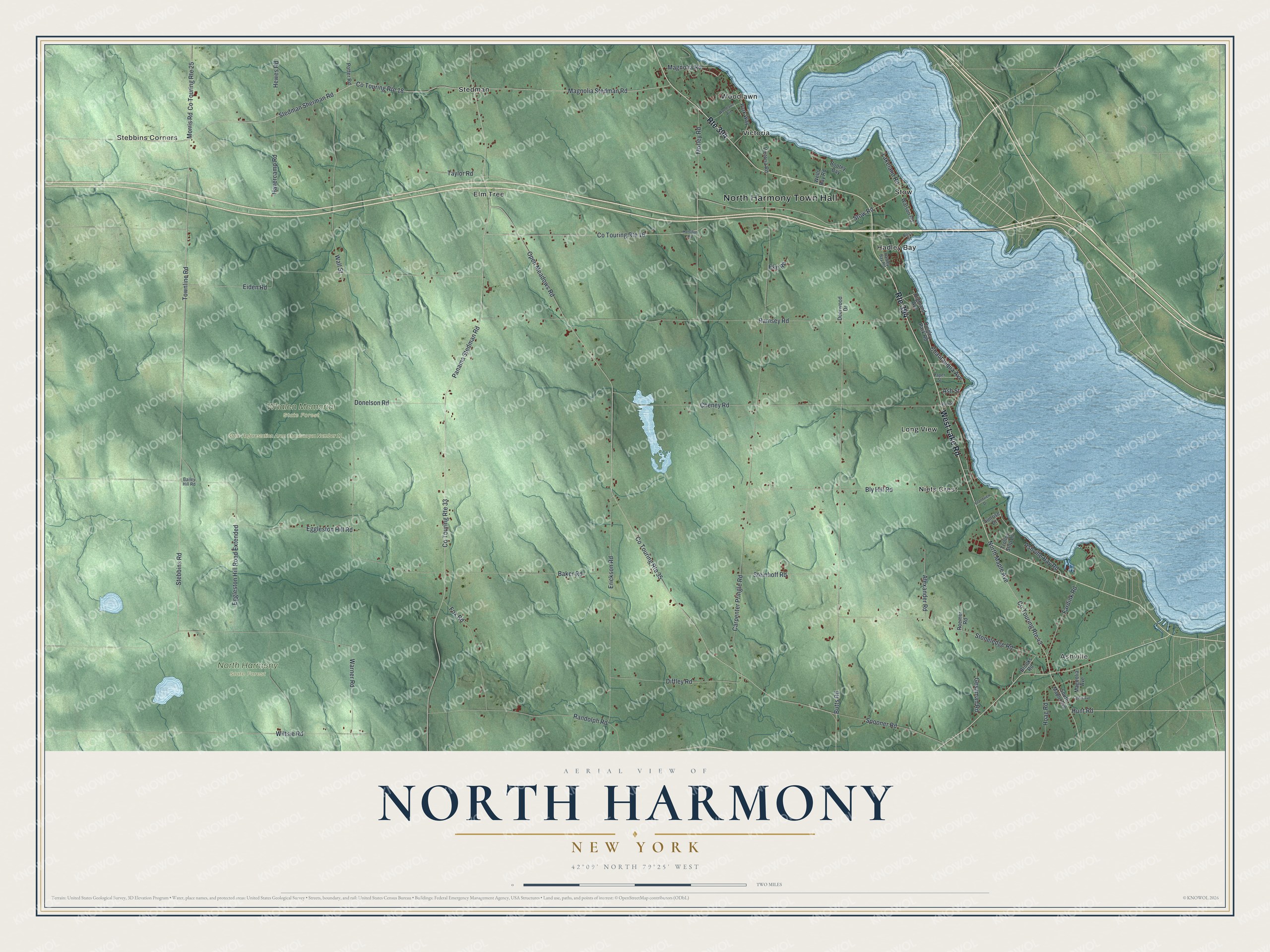 Watermarked full-map preview of North Harmony, New York