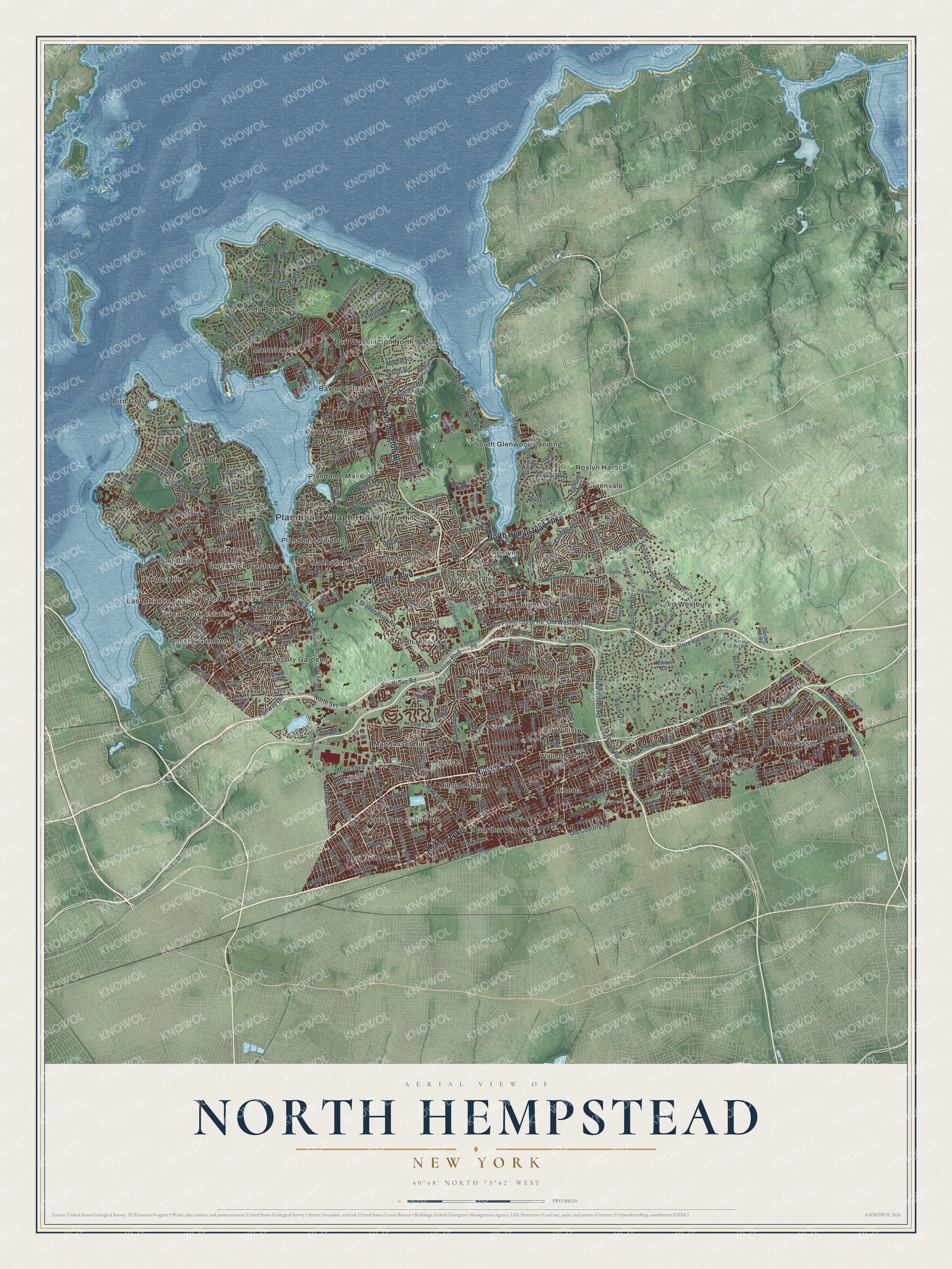 Watermarked full-map preview of North Hempstead, New York