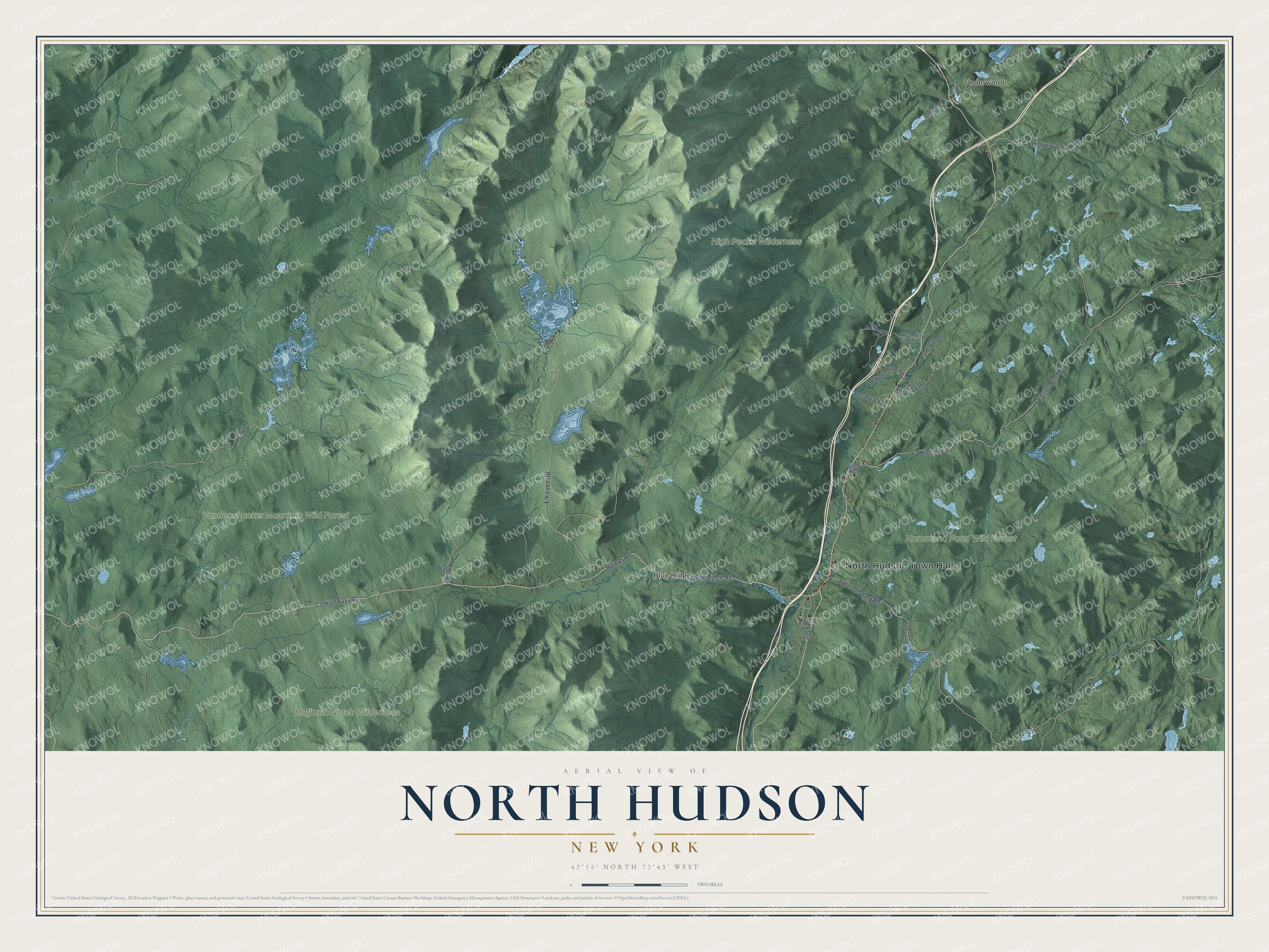 Watermarked full-map preview of North Hudson, New York