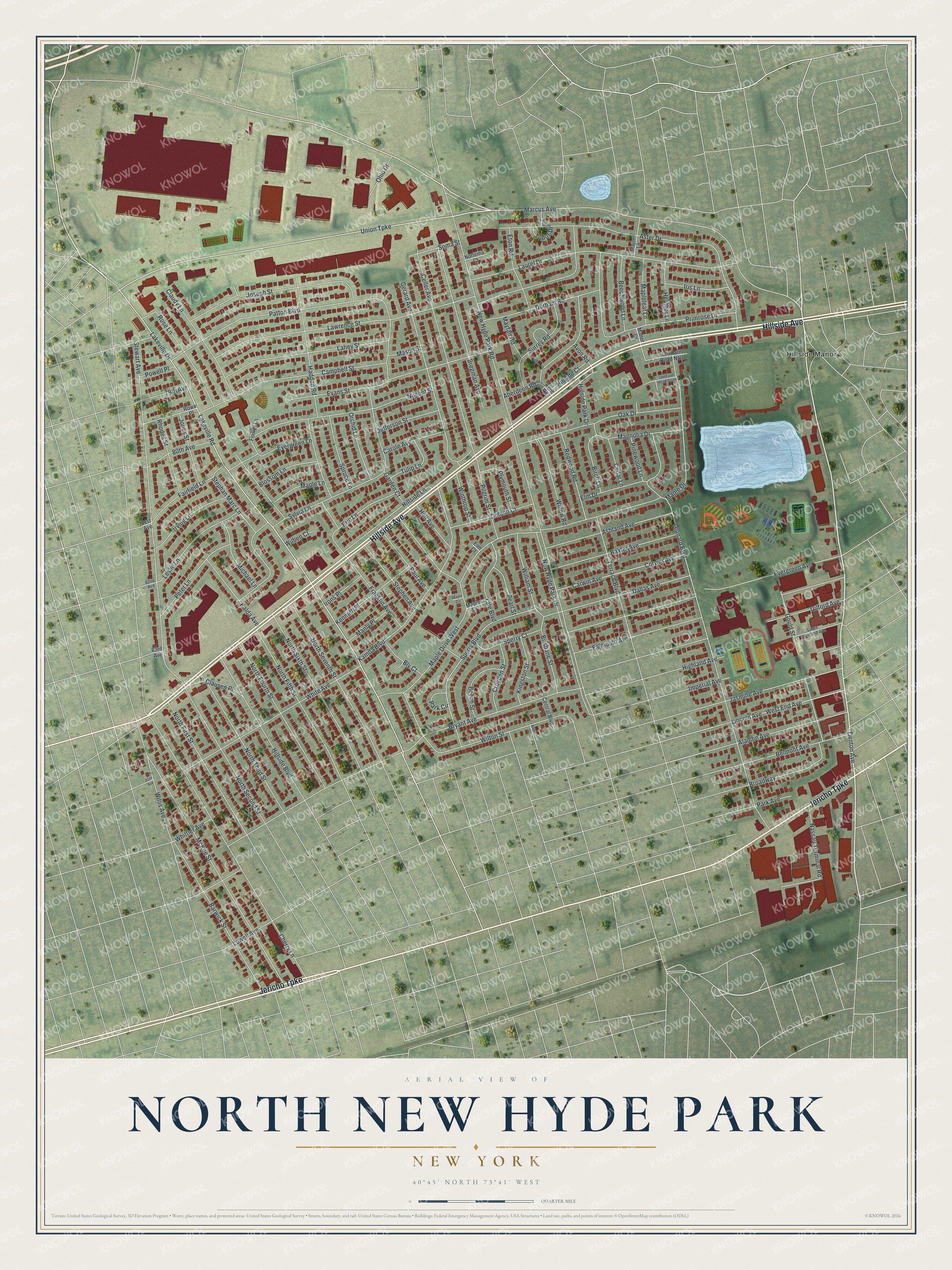 Watermarked full-map preview of North New Hyde Park, New York