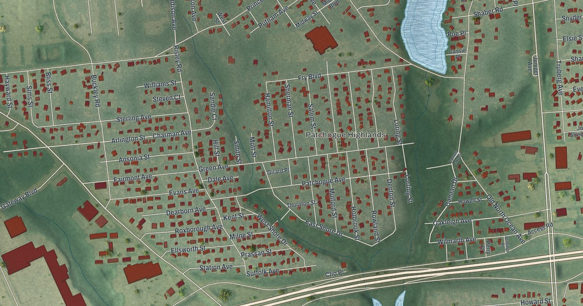 Map of North Patchogue, New York