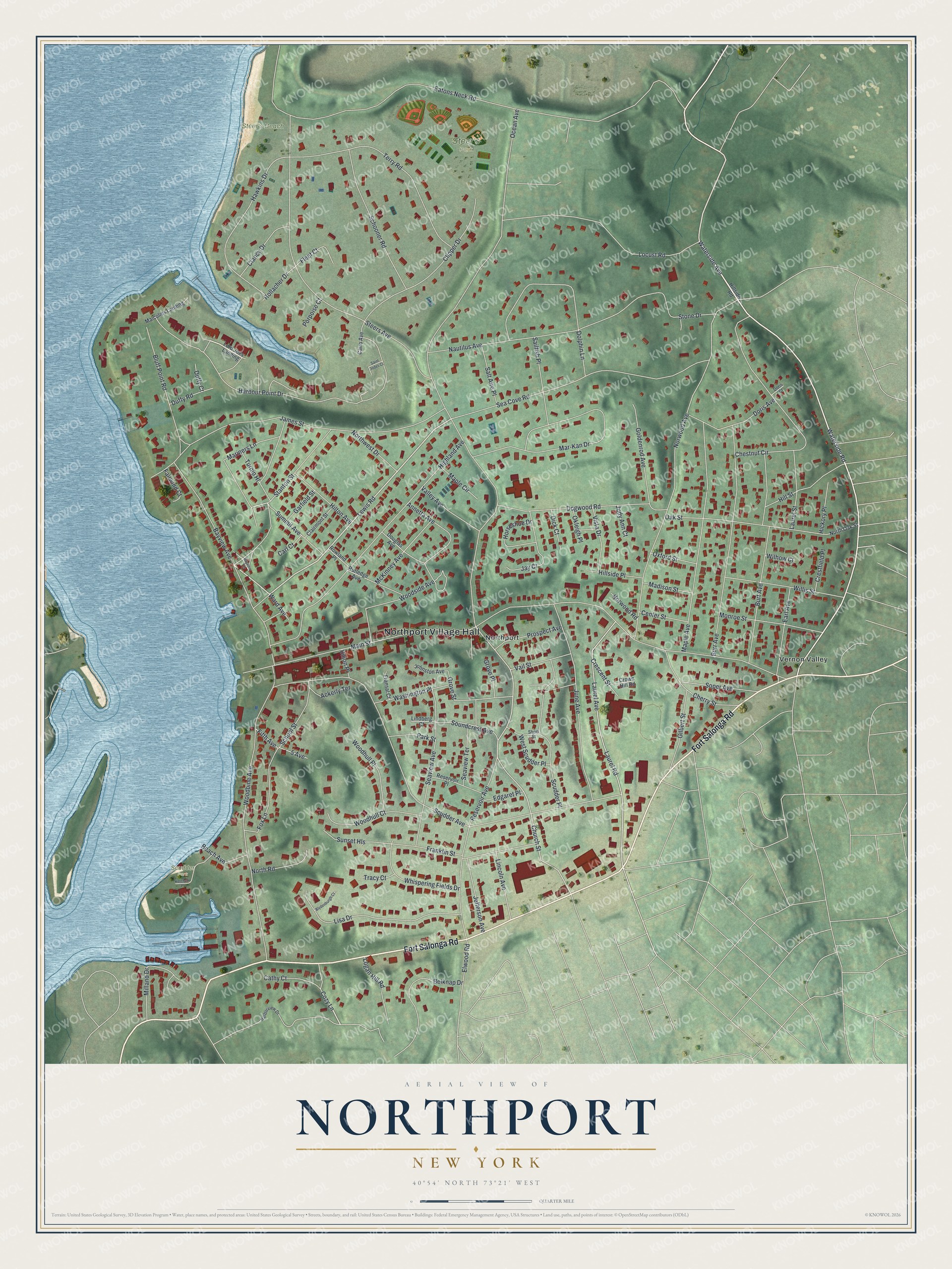 Watermarked full-map preview of Northport, New York