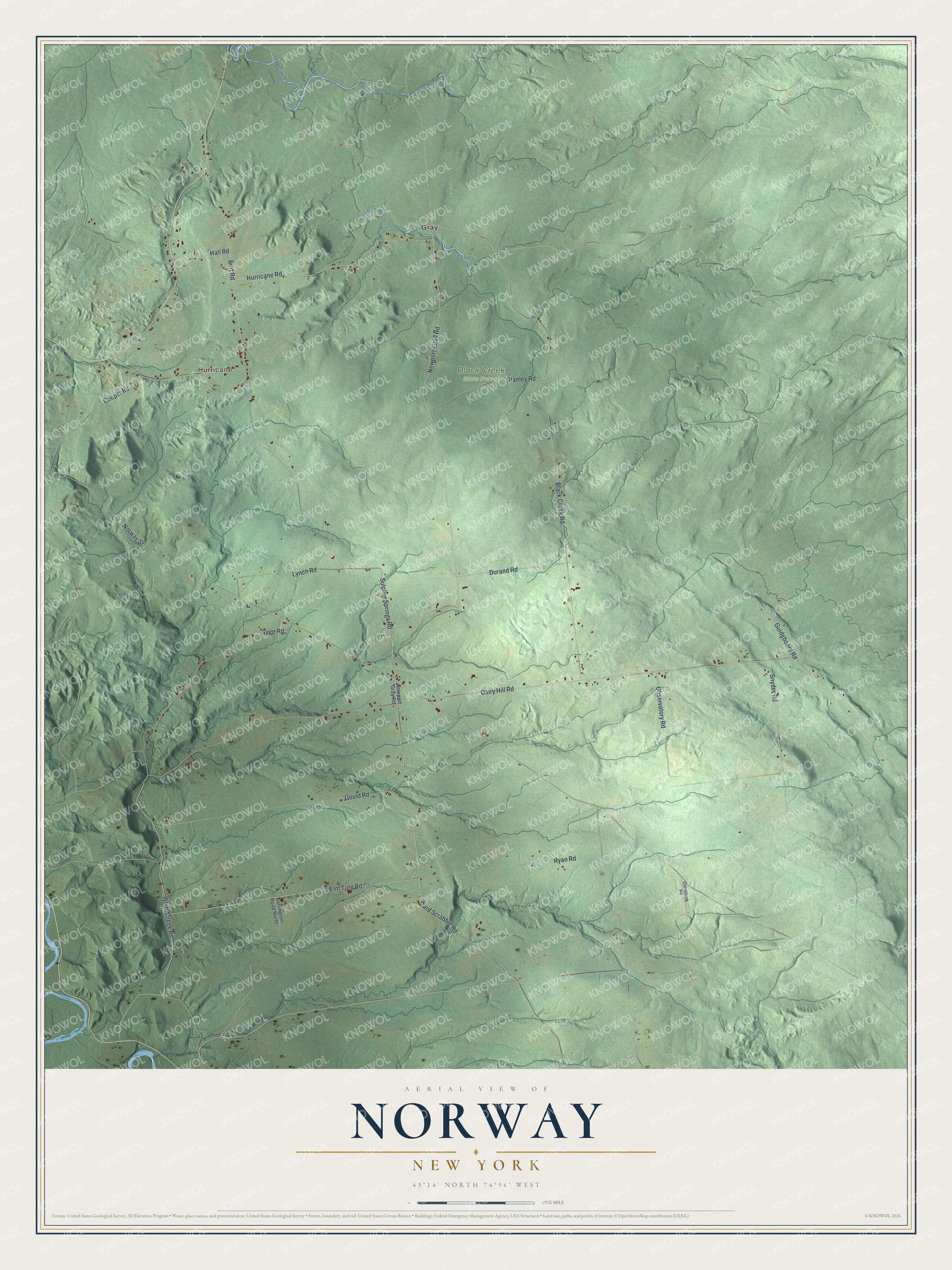 Watermarked full-map preview of Norway, New York