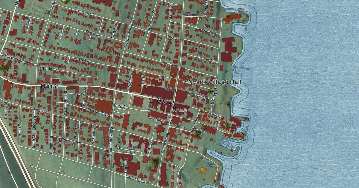 Map of Nyack, New York