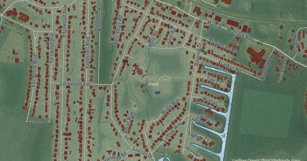 Map of Oakdale, New York