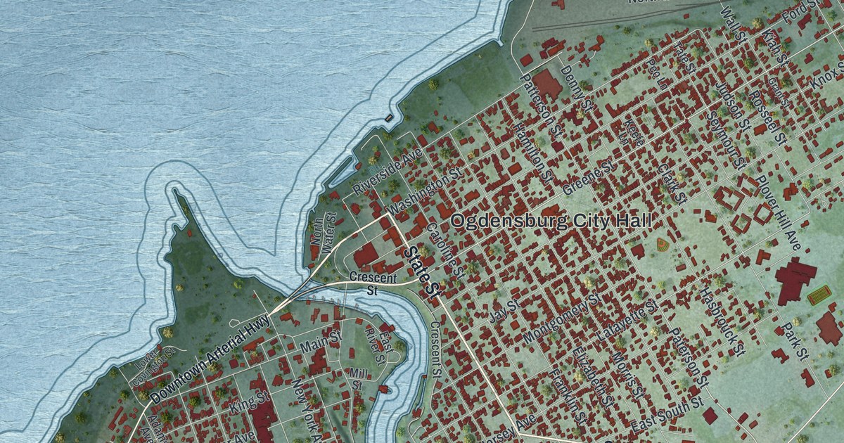 Map of Ogdensburg, New York