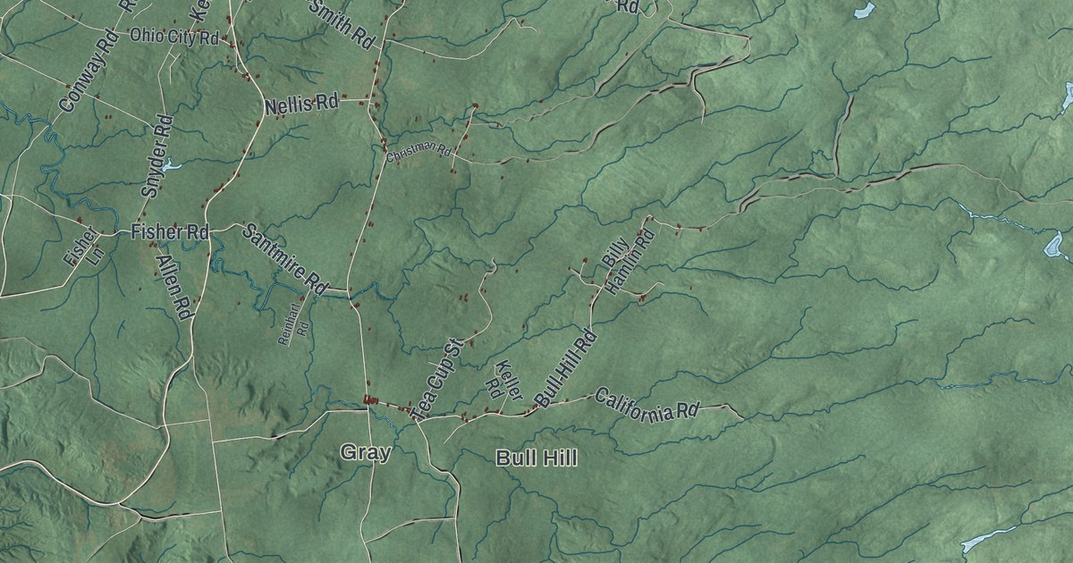 Map of Ohio, New York