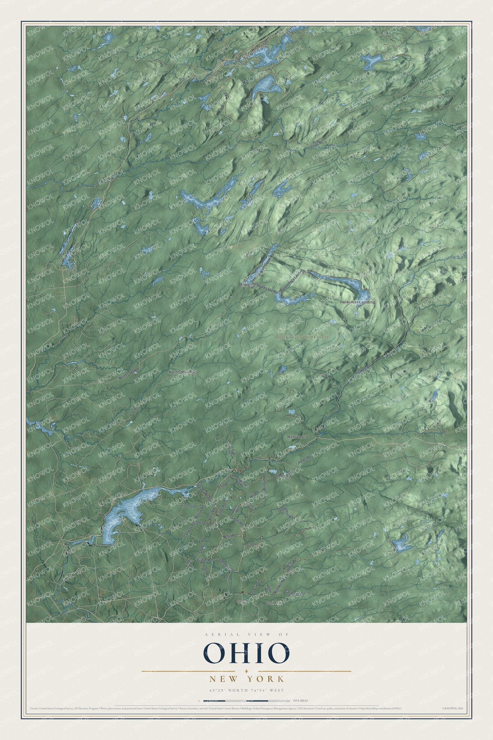Watermarked full-map preview of Ohio, New York
