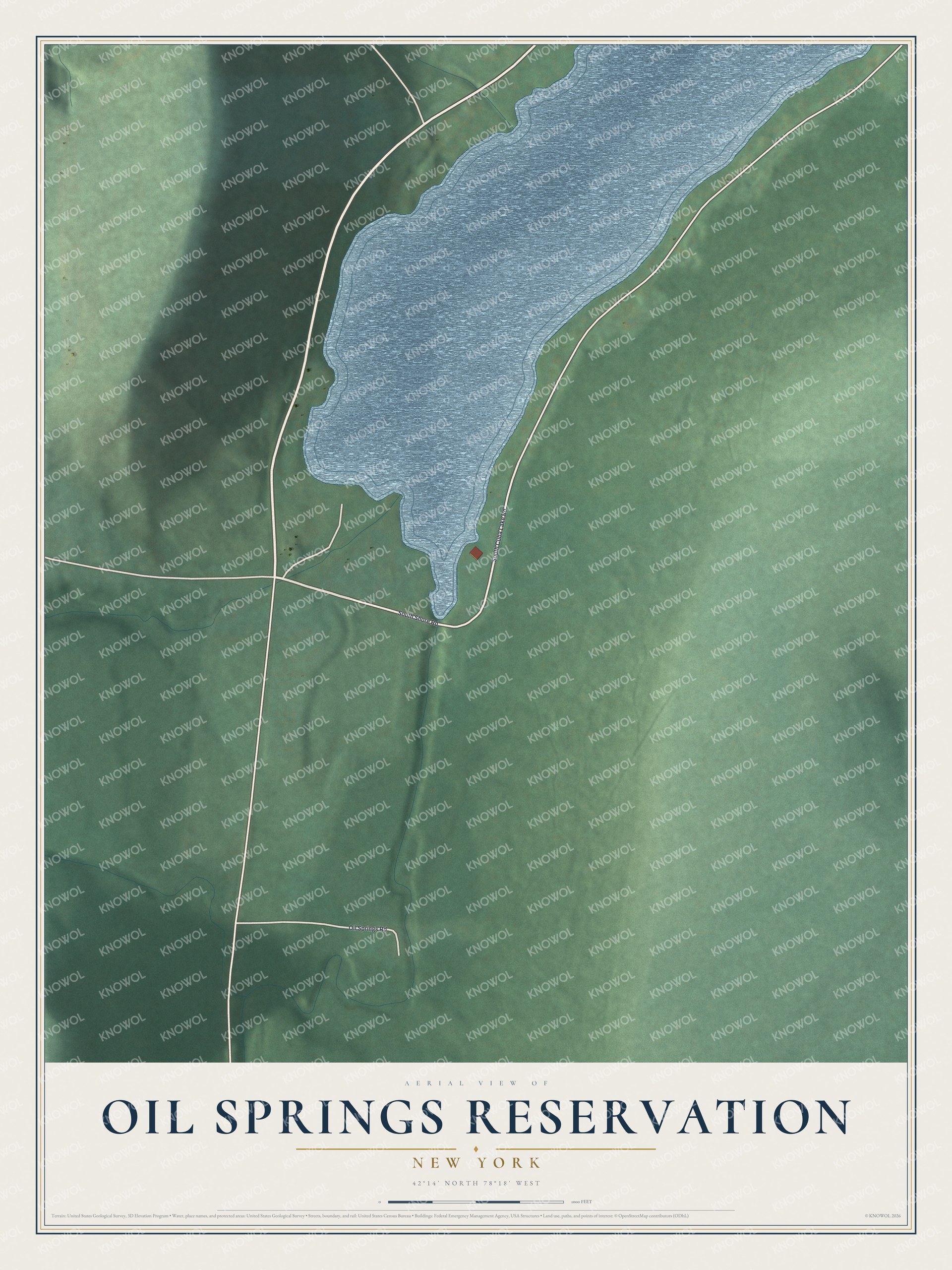 Watermarked full-map preview of Oil Springs Reservation, New York