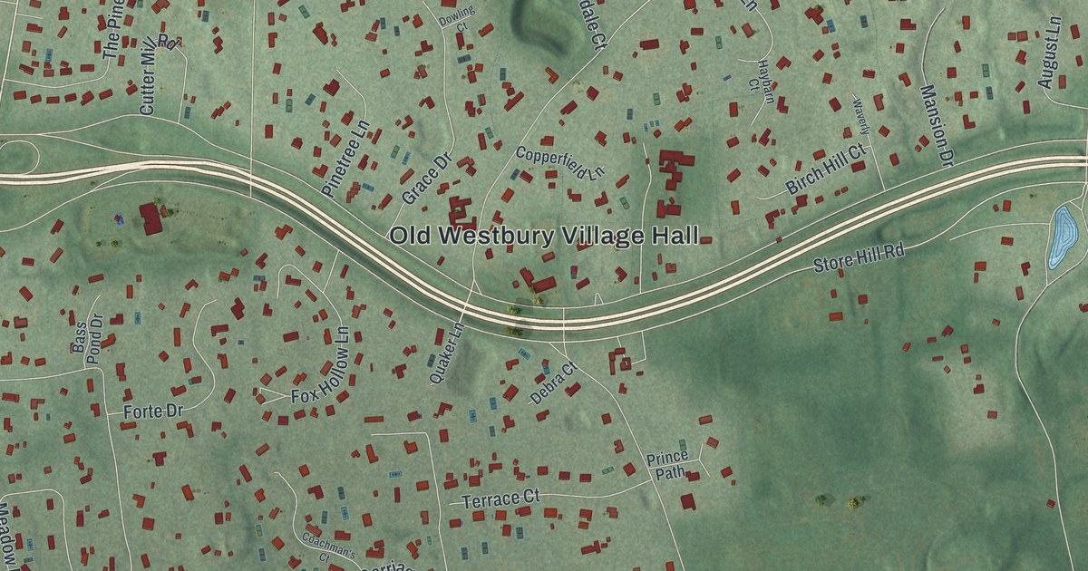 Map of Old Westbury, New York