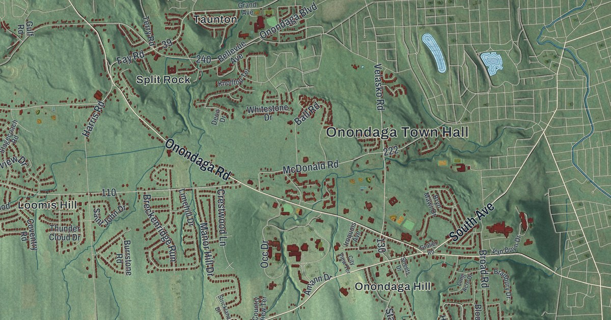 Map of Onondaga, New York