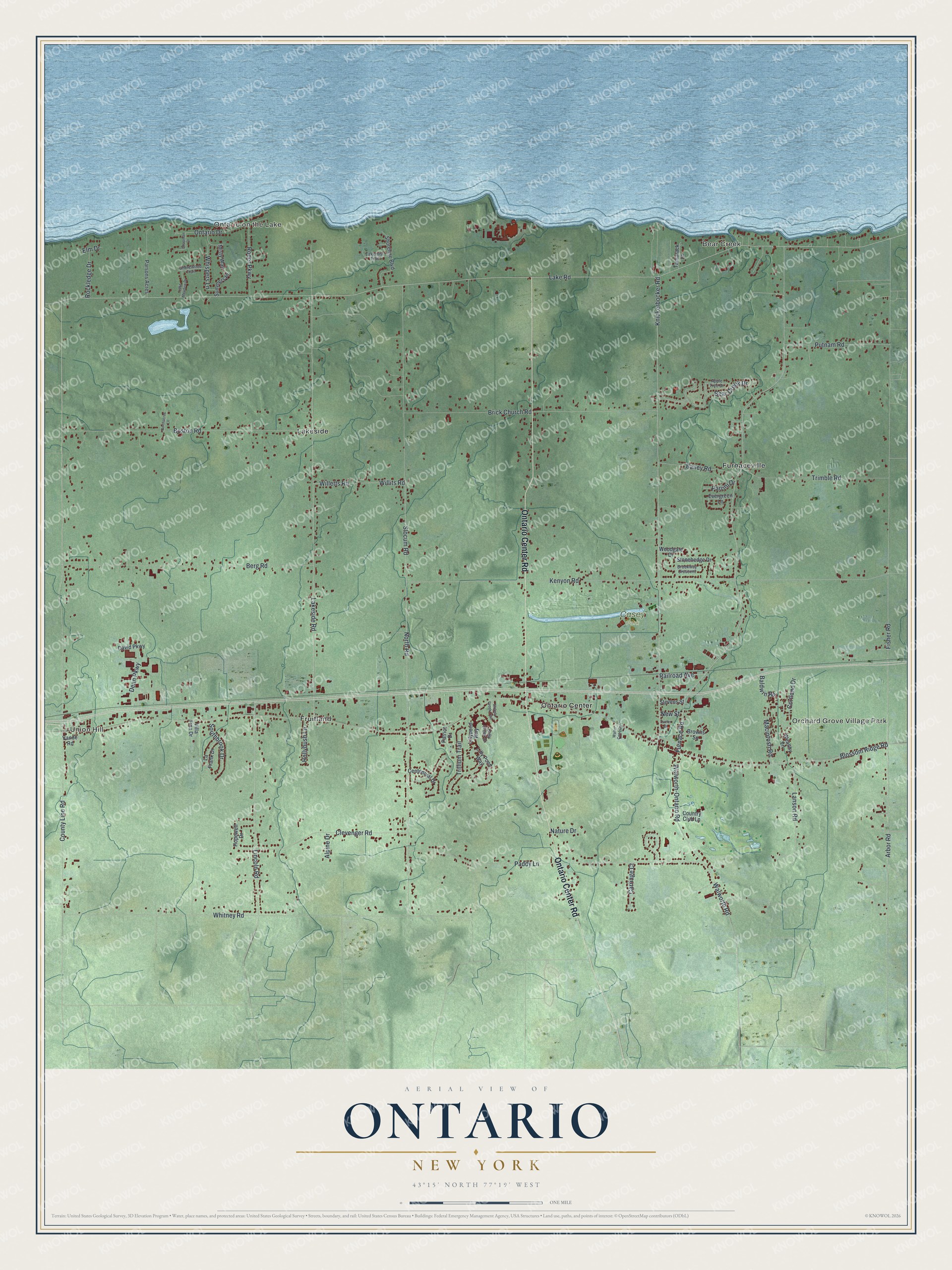 Watermarked full-map preview of Ontario, New York