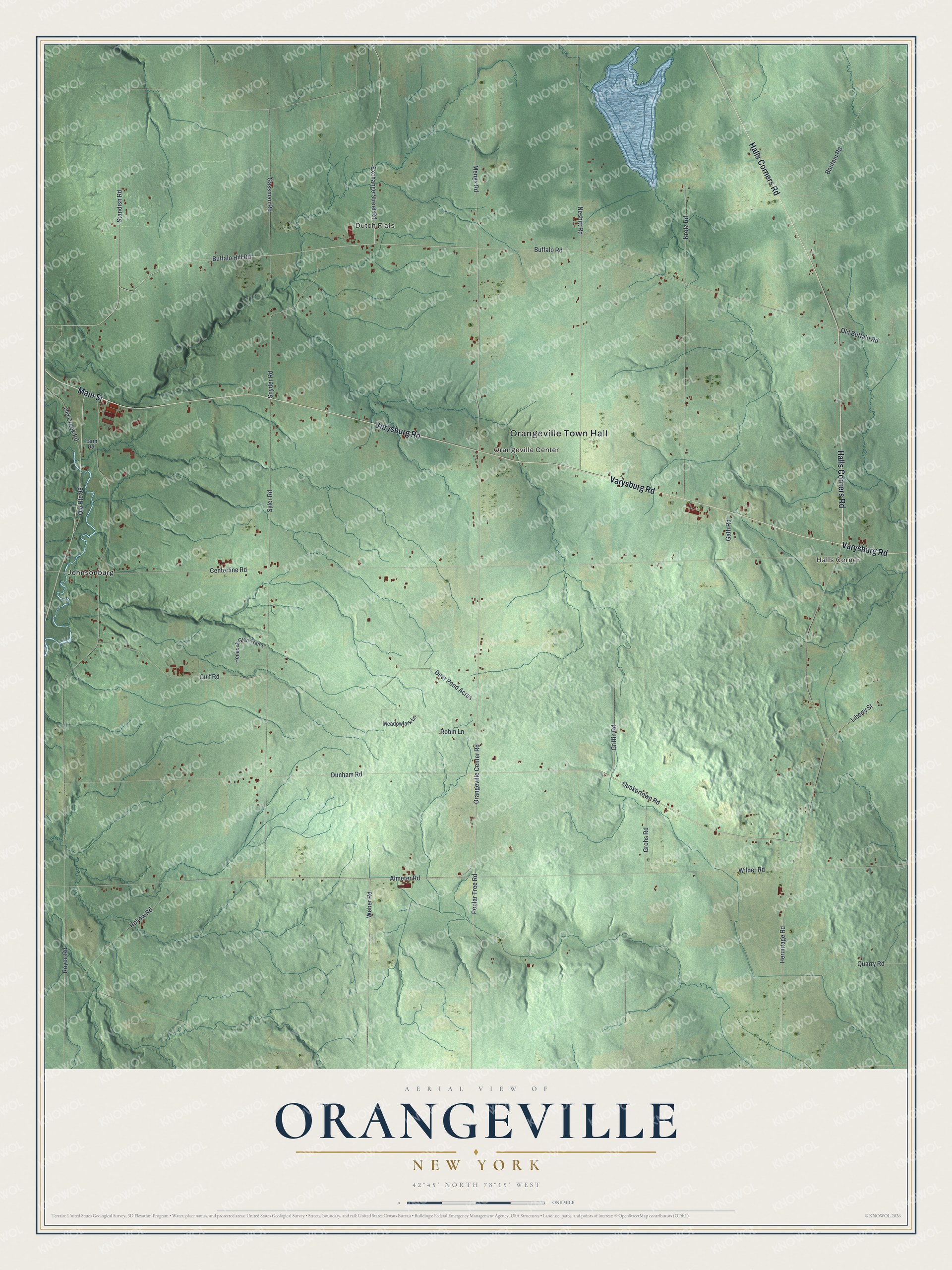 Watermarked full-map preview of Orangeville, New York