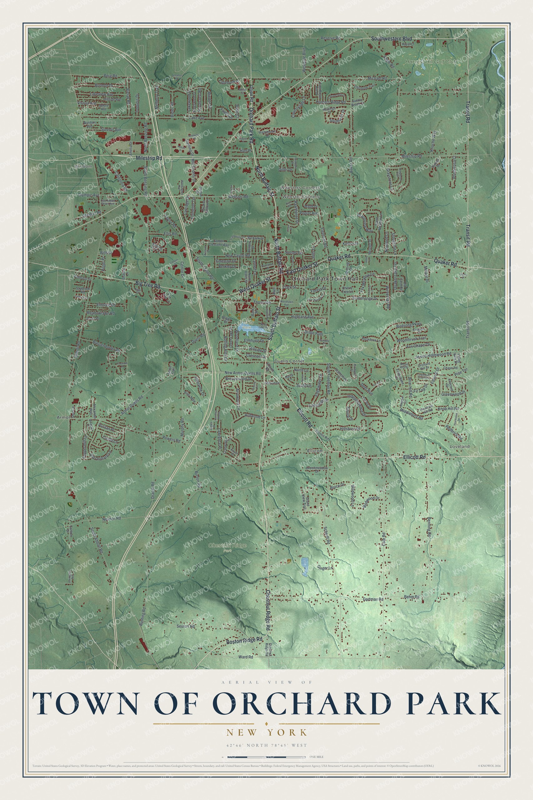 Watermarked full-map preview of Orchard Park, New York