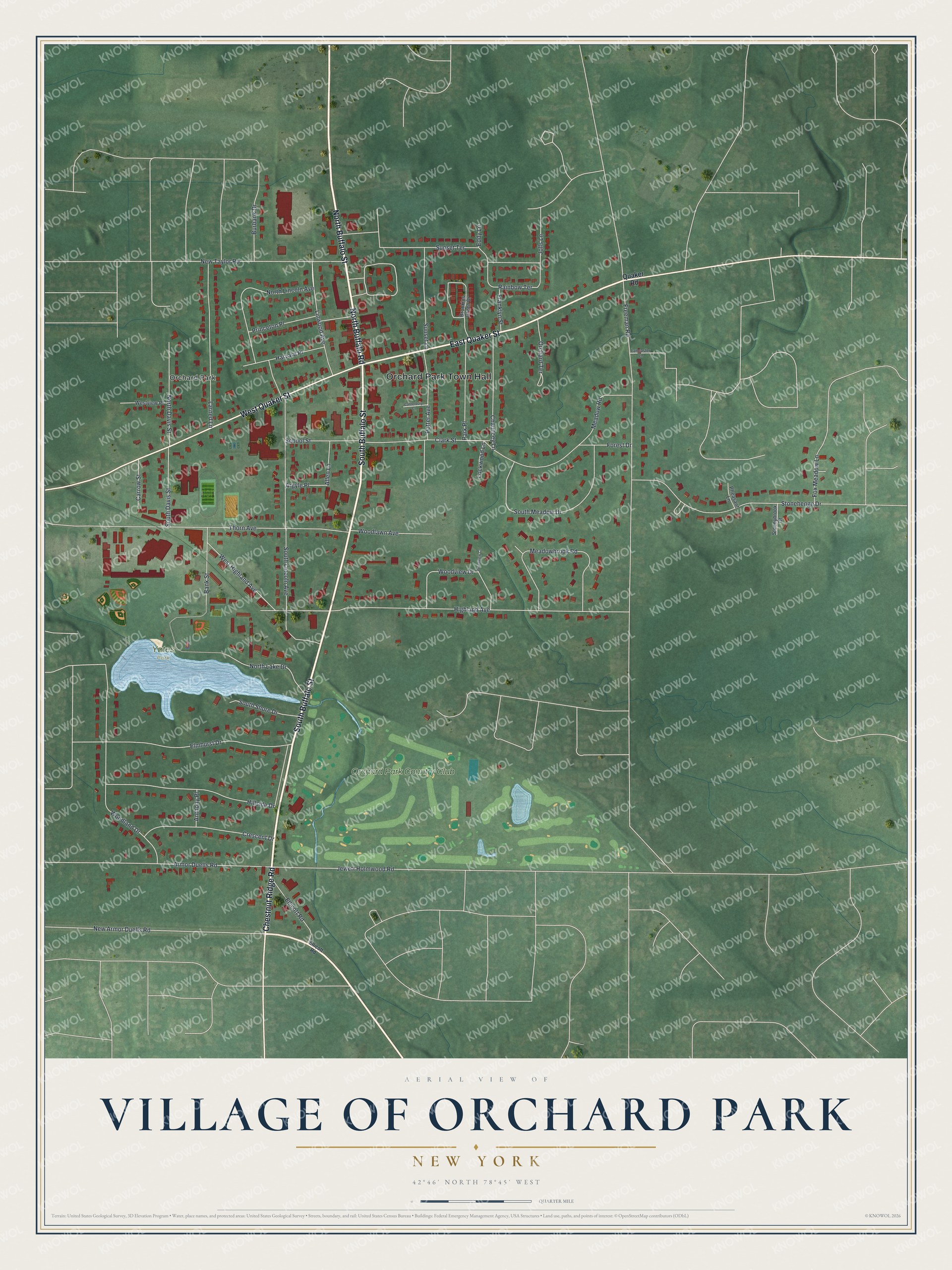 Watermarked full-map preview of Orchard Park, New York