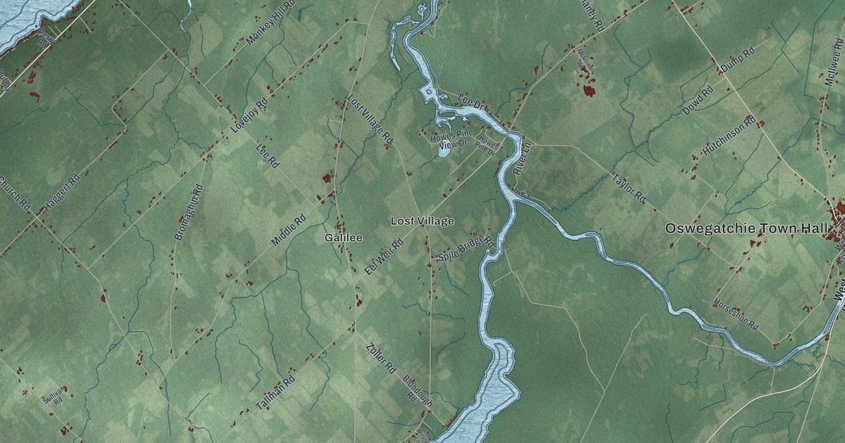 Map of Oswegatchie, New York
