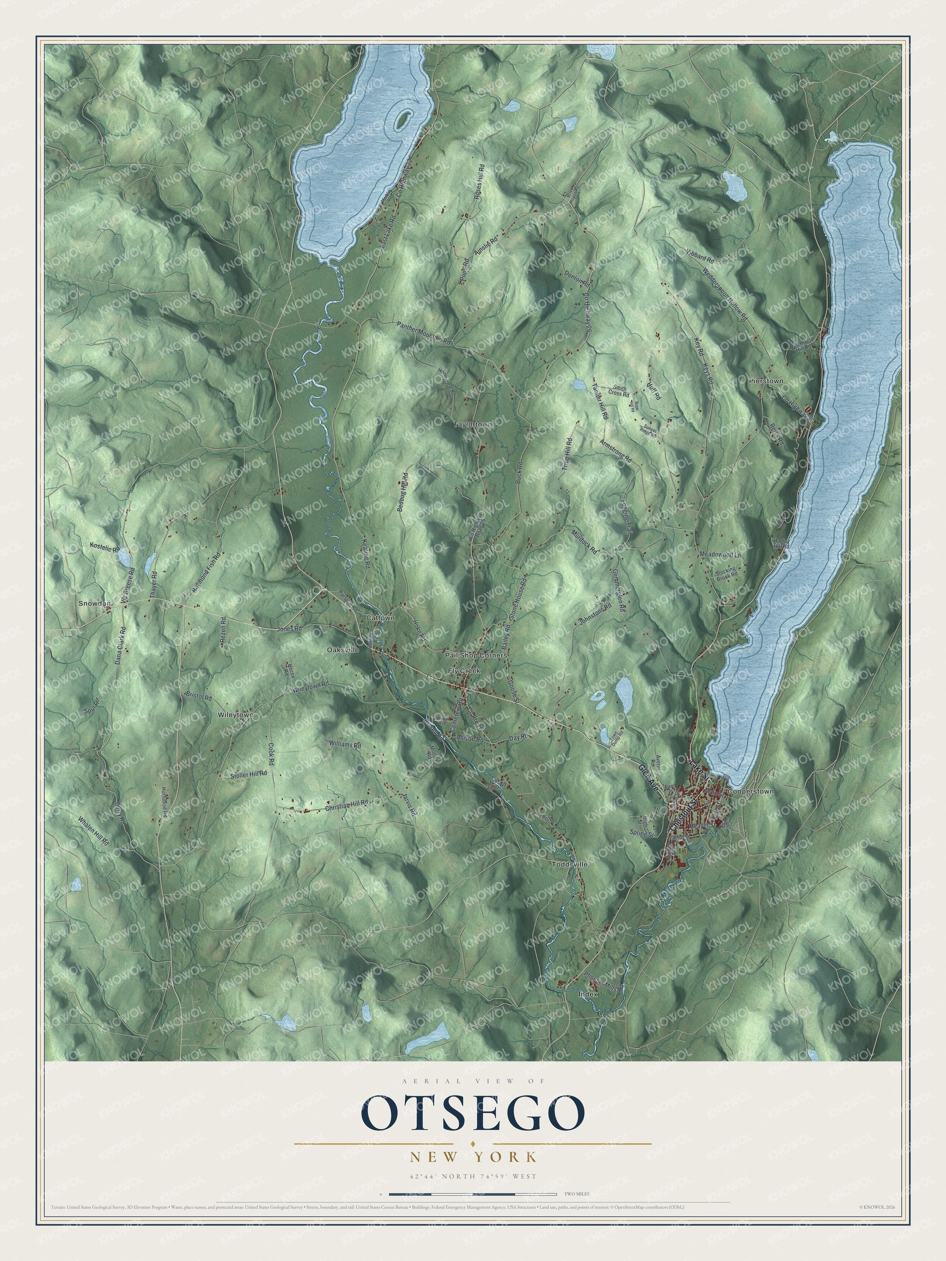 Watermarked full-map preview of Otsego, New York