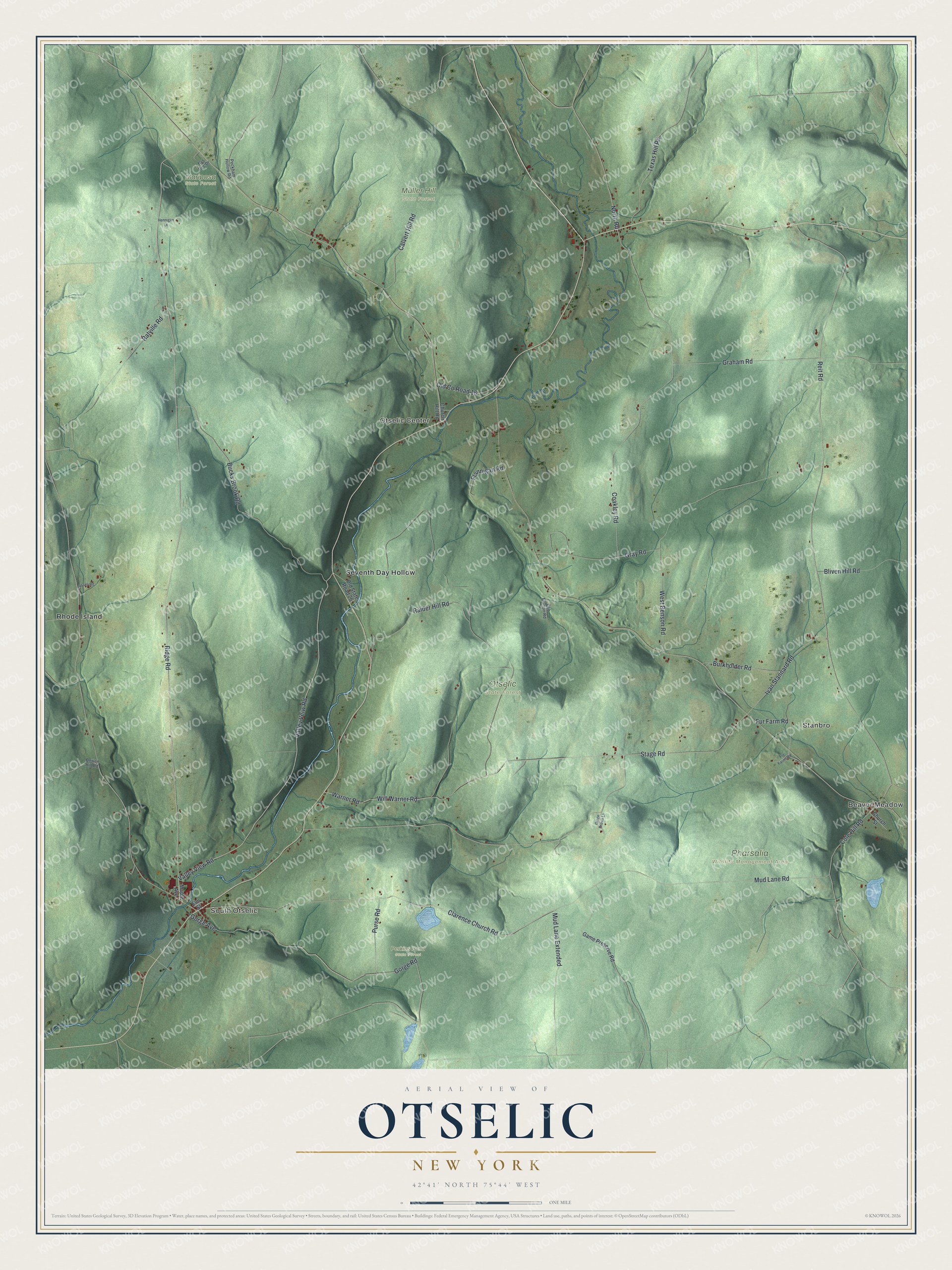 Watermarked full-map preview of Otselic, New York