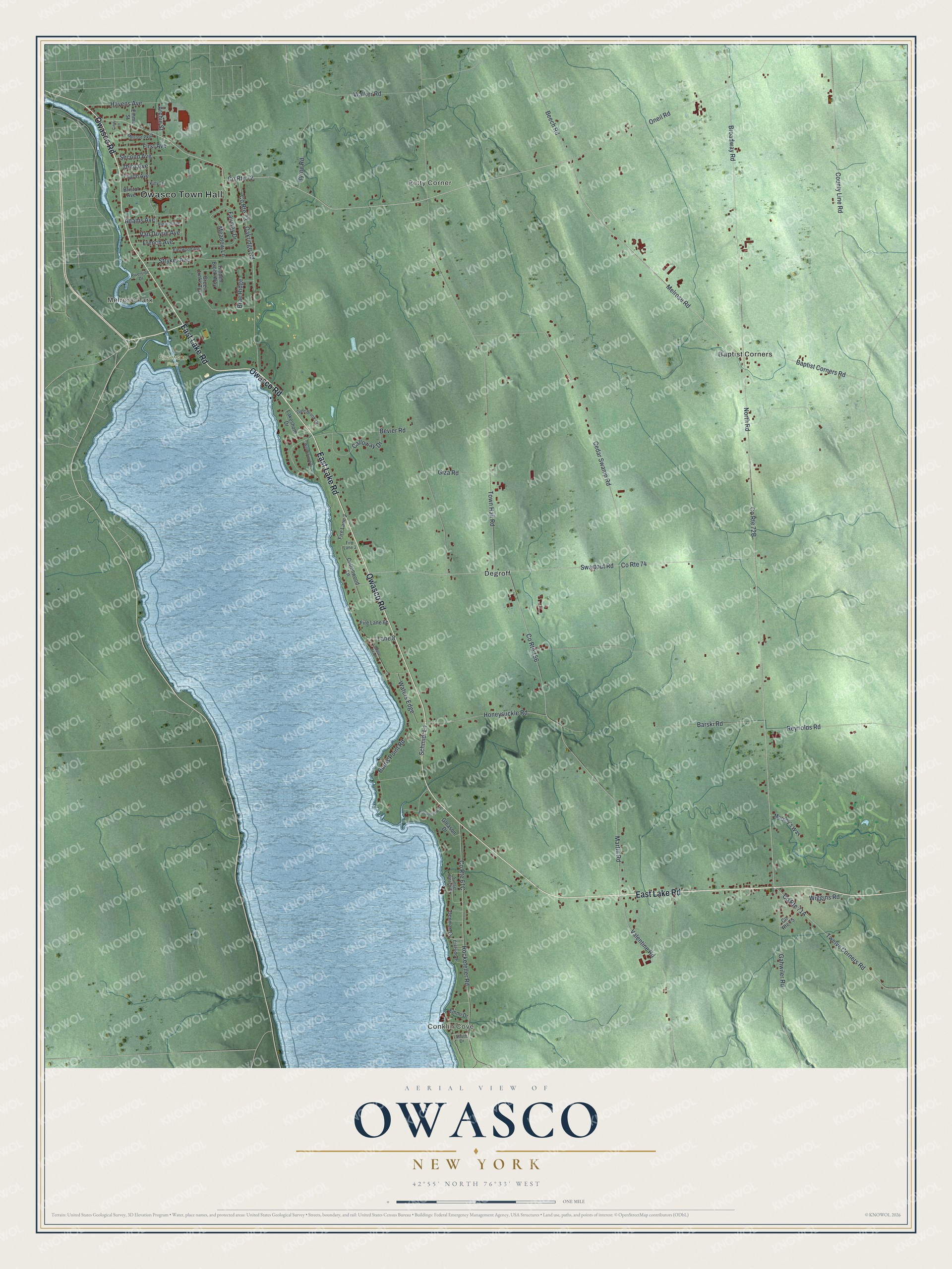 Watermarked full-map preview of Owasco, New York