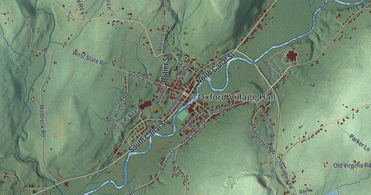 Map of Oxford, New York