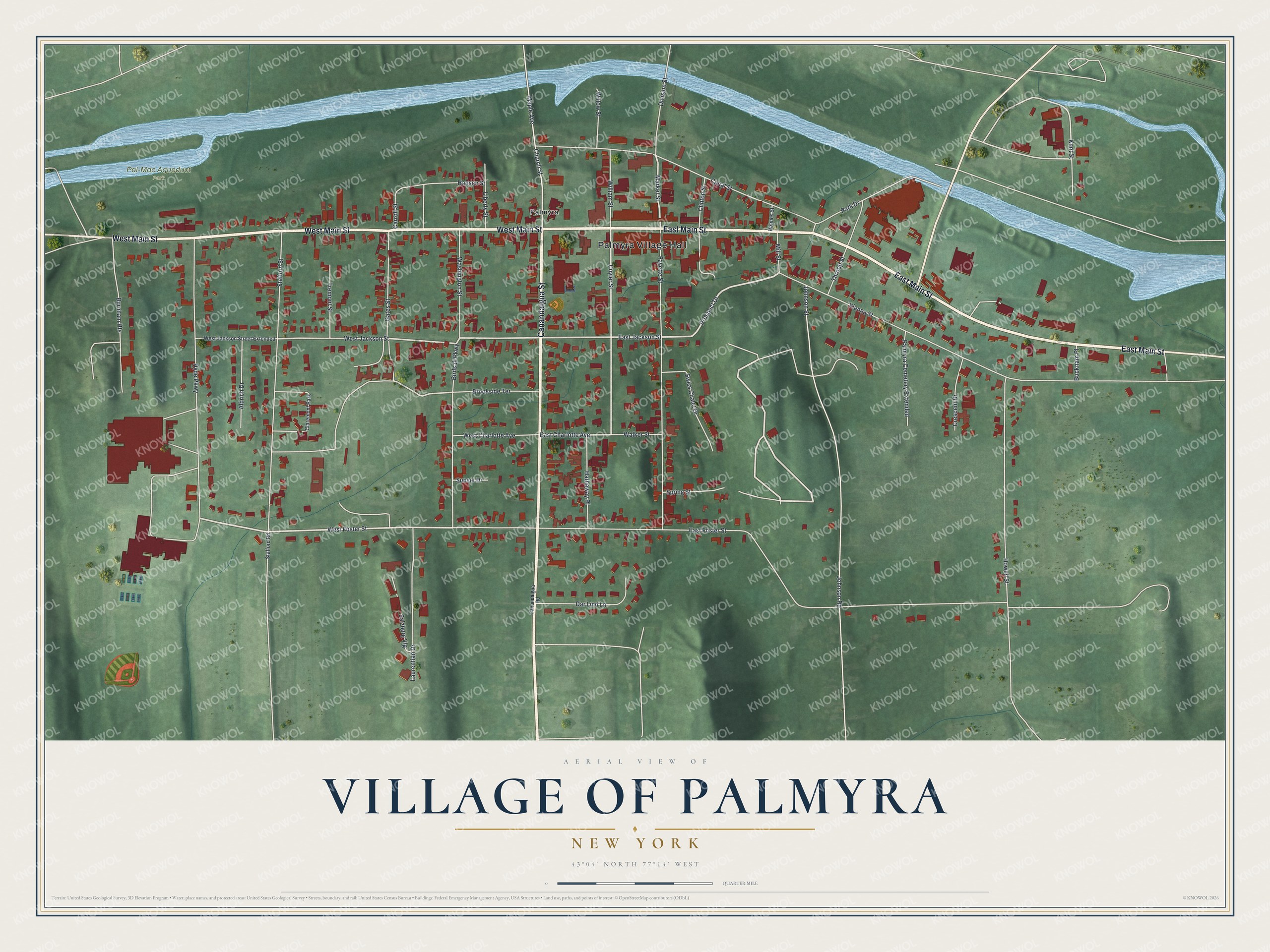 Watermarked full-map preview of Palmyra, New York