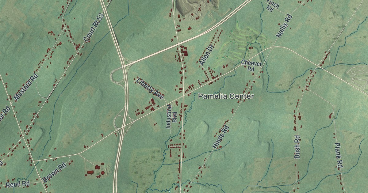 Map of Pamelia, New York
