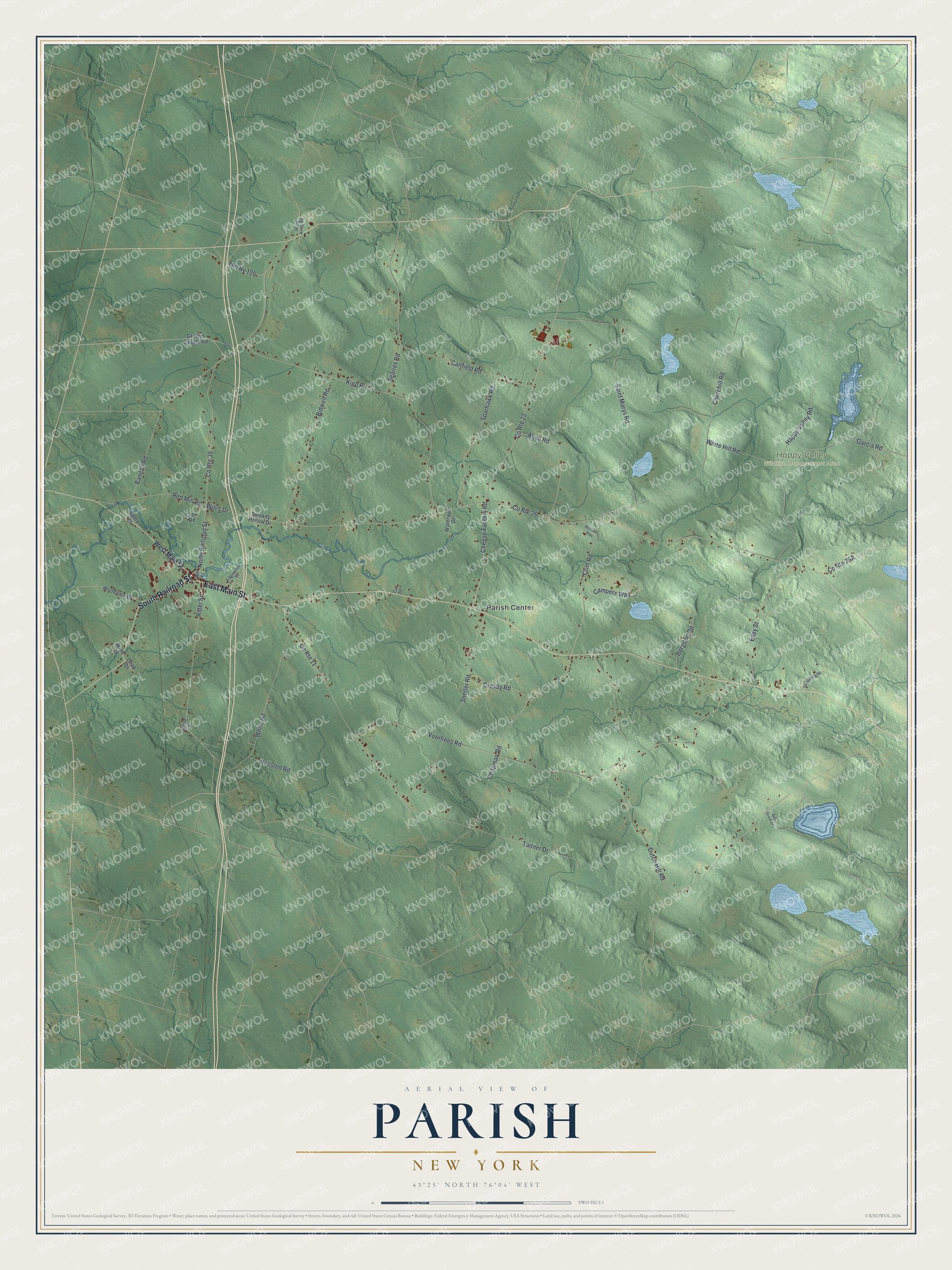 Watermarked full-map preview of Parish, New York