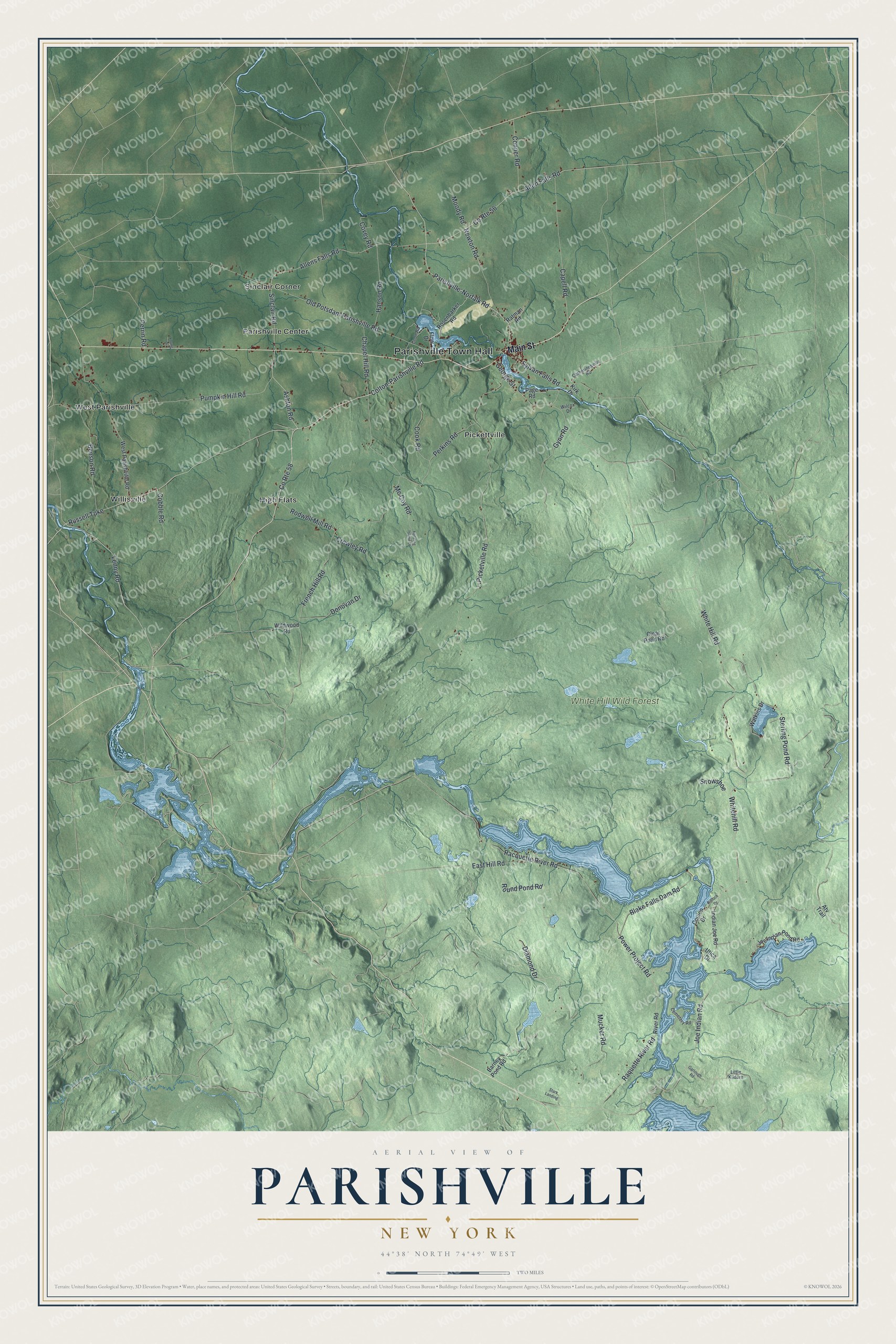 Watermarked full-map preview of Parishville, New York