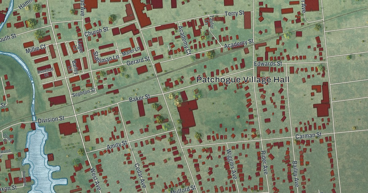 Map of Patchogue, New York