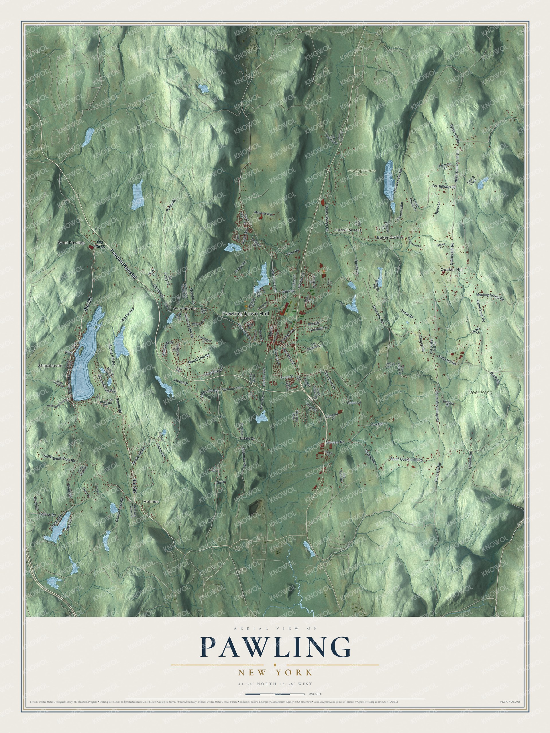 Watermarked full-map preview of Pawling, New York