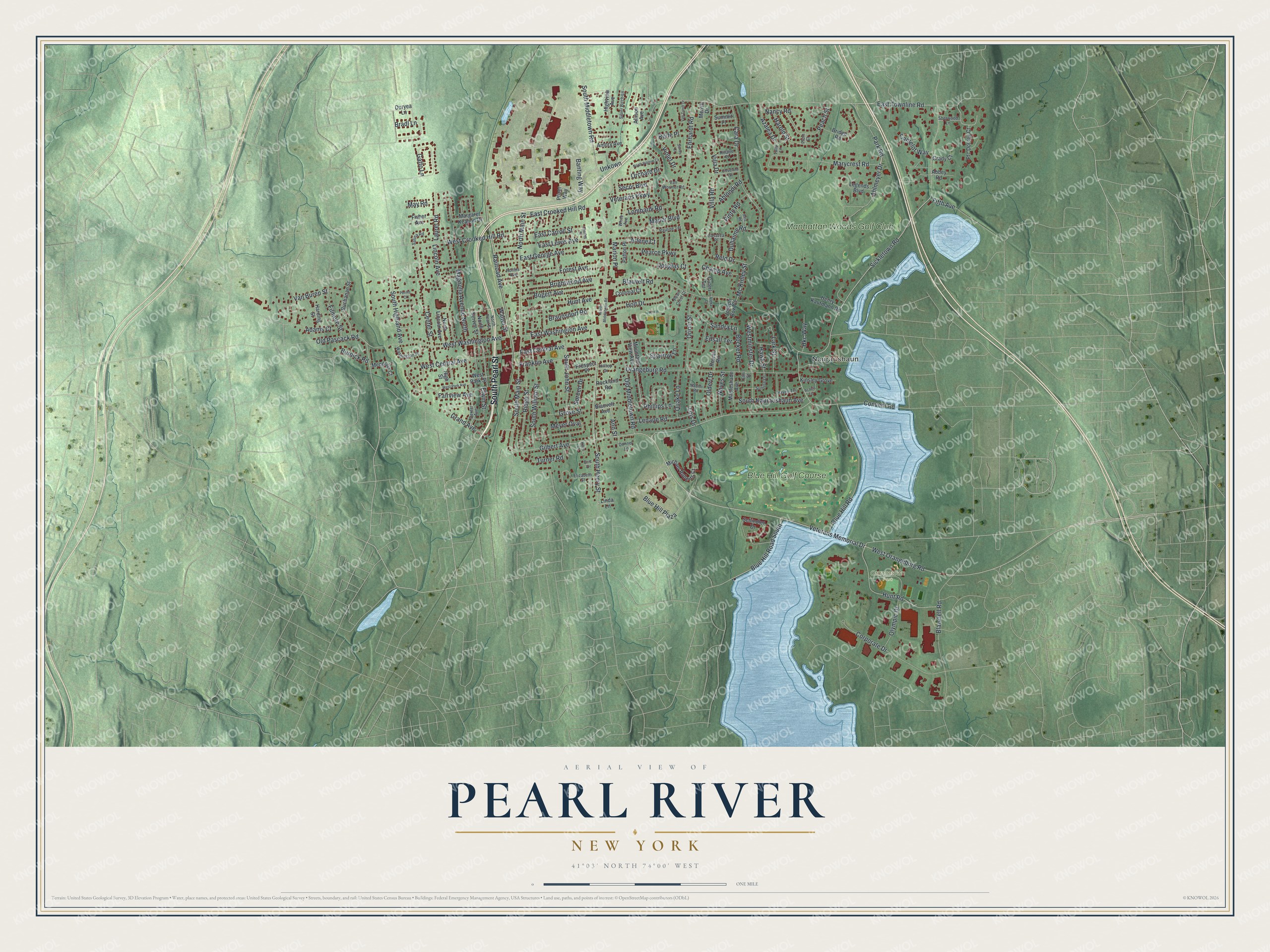 Watermarked full-map preview of Pearl River, New York