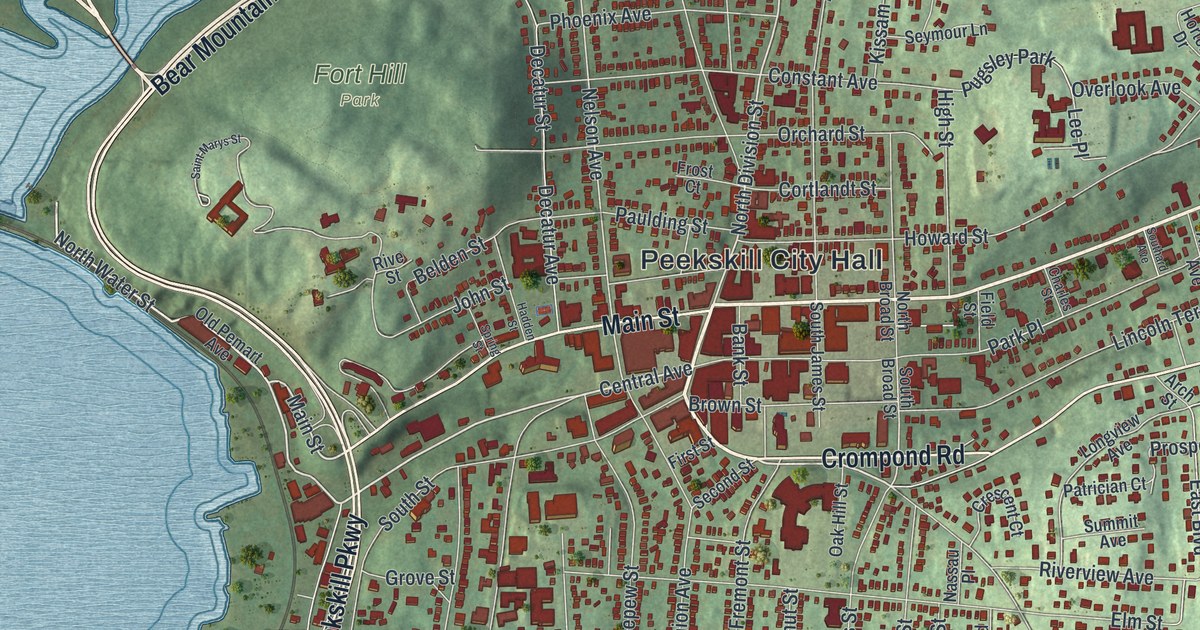 Map of Peekskill, New York