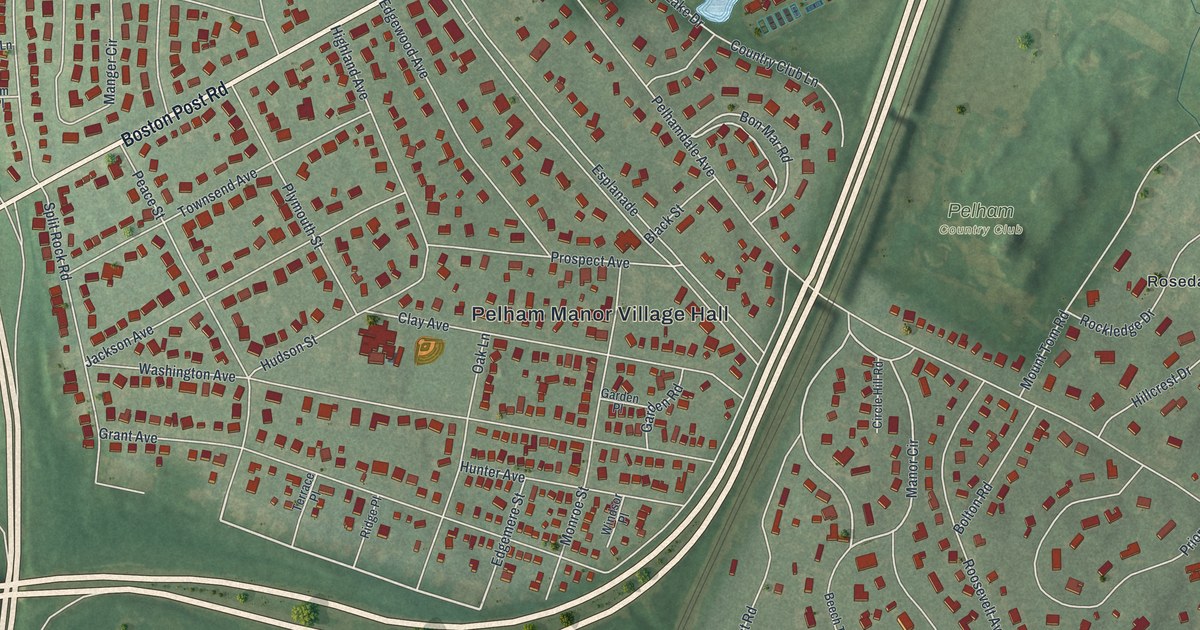 Map of Pelham Manor, New York