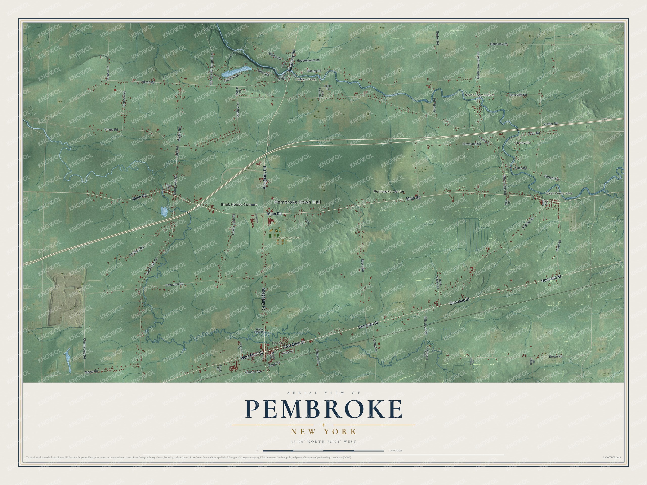 Watermarked full-map preview of Pembroke, New York