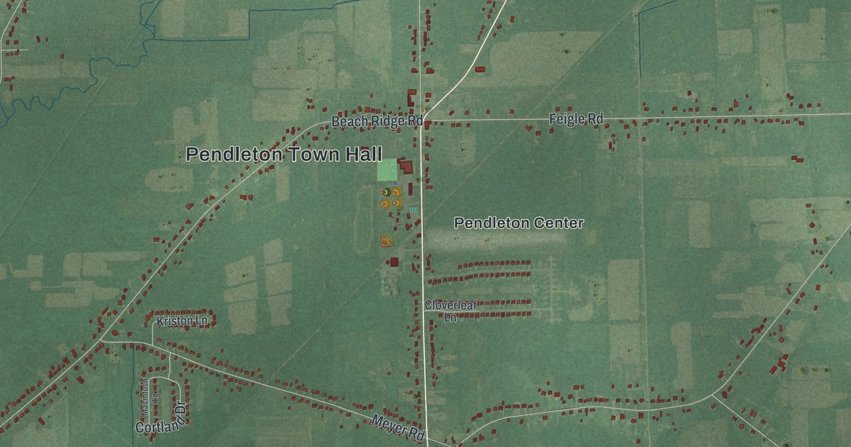 Map of Pendleton, New York
